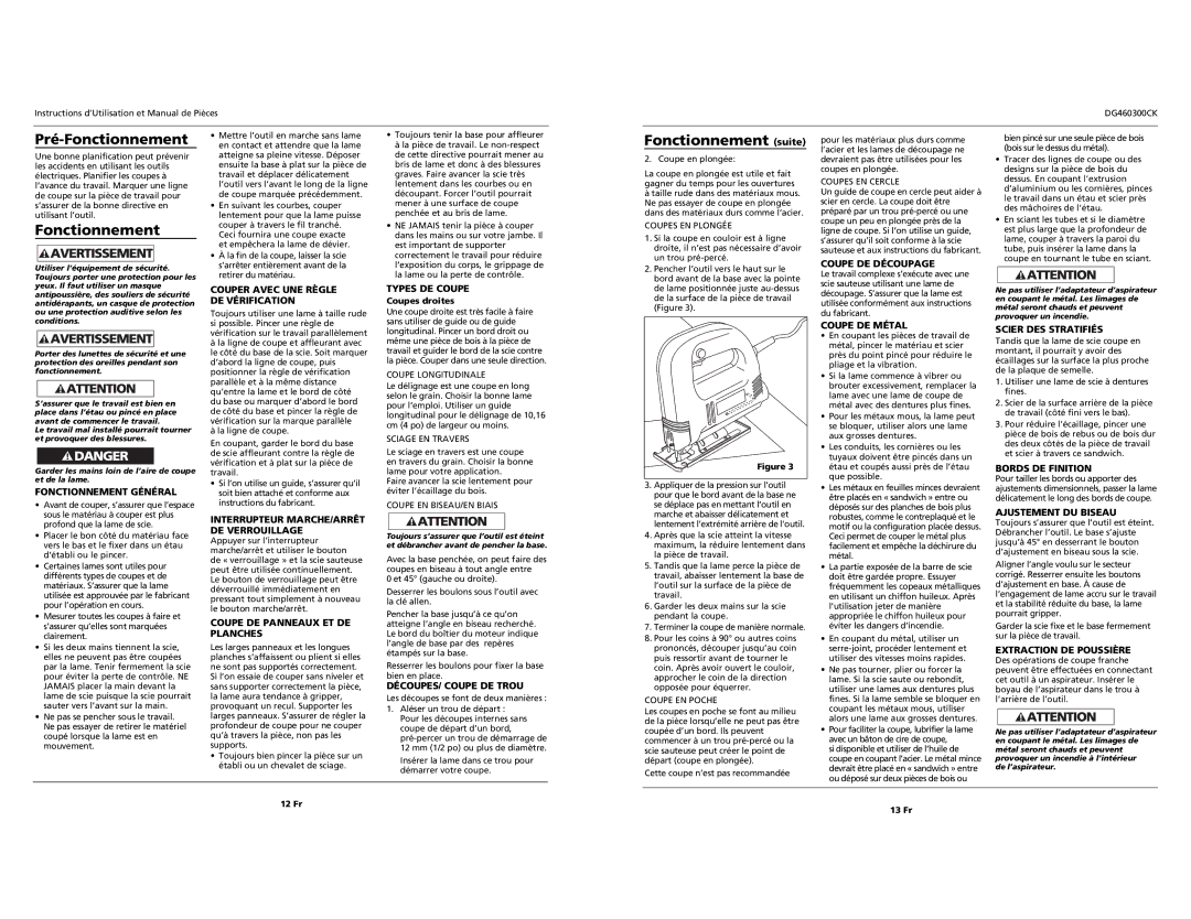 Campbell Hausfeld DG460300CK S specifications Pré-Fonctionnement 