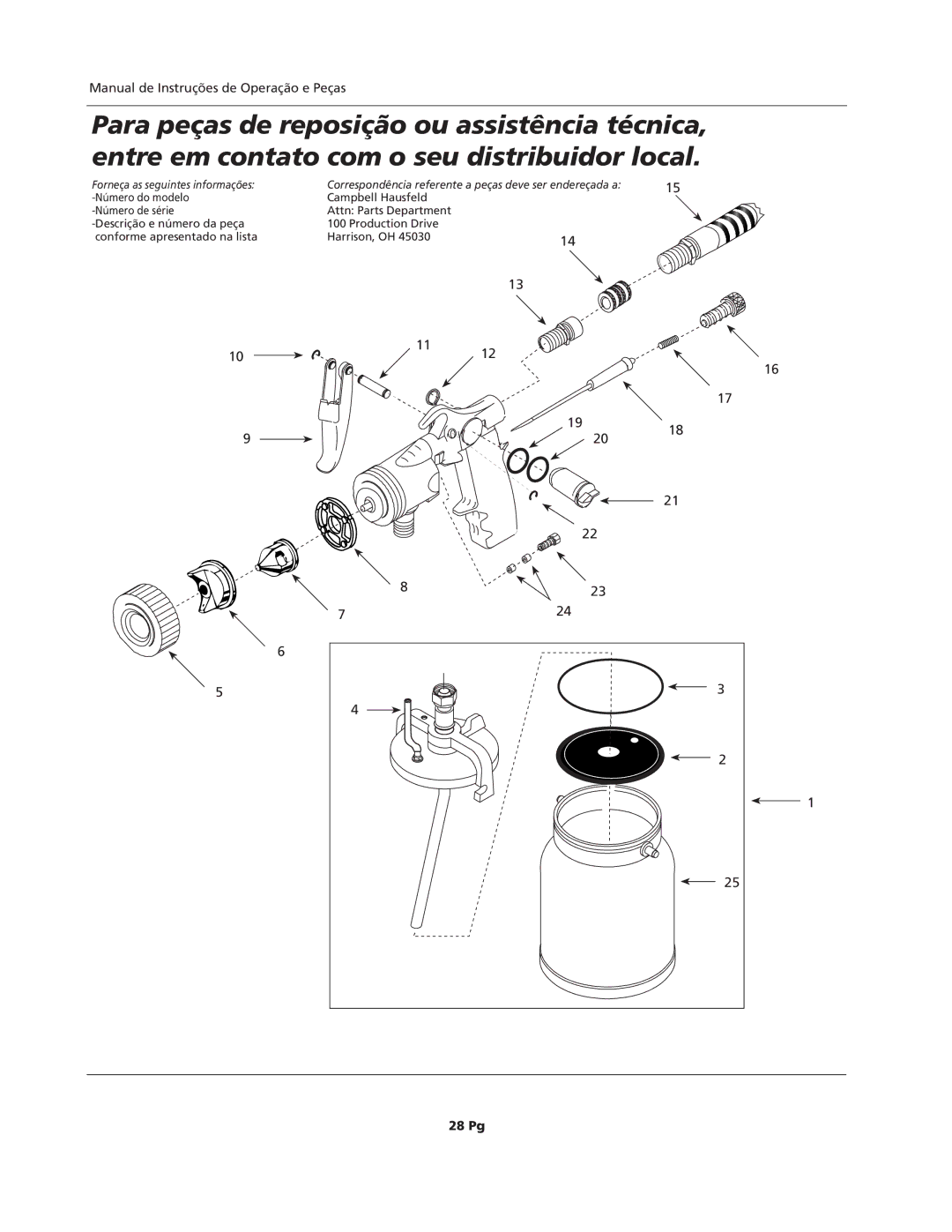 Campbell Hausfeld HVLP, IN206701AV, HV2002 operating instructions 28 Pg 