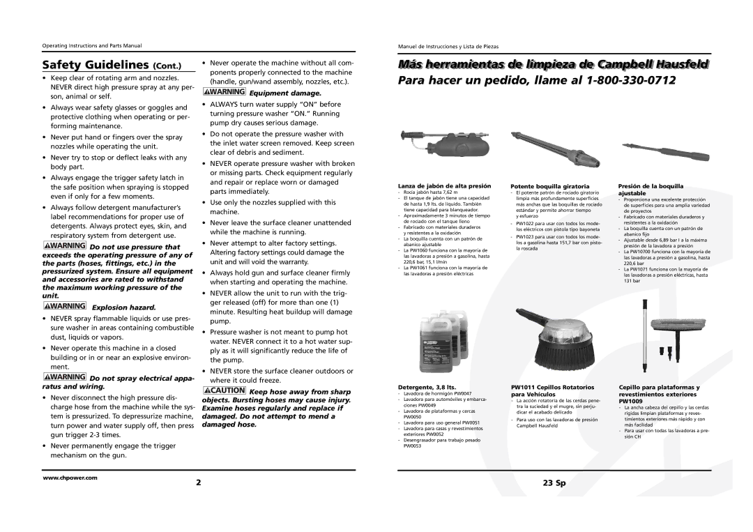 Campbell Hausfeld IN465300AV important safety instructions 23 Sp 