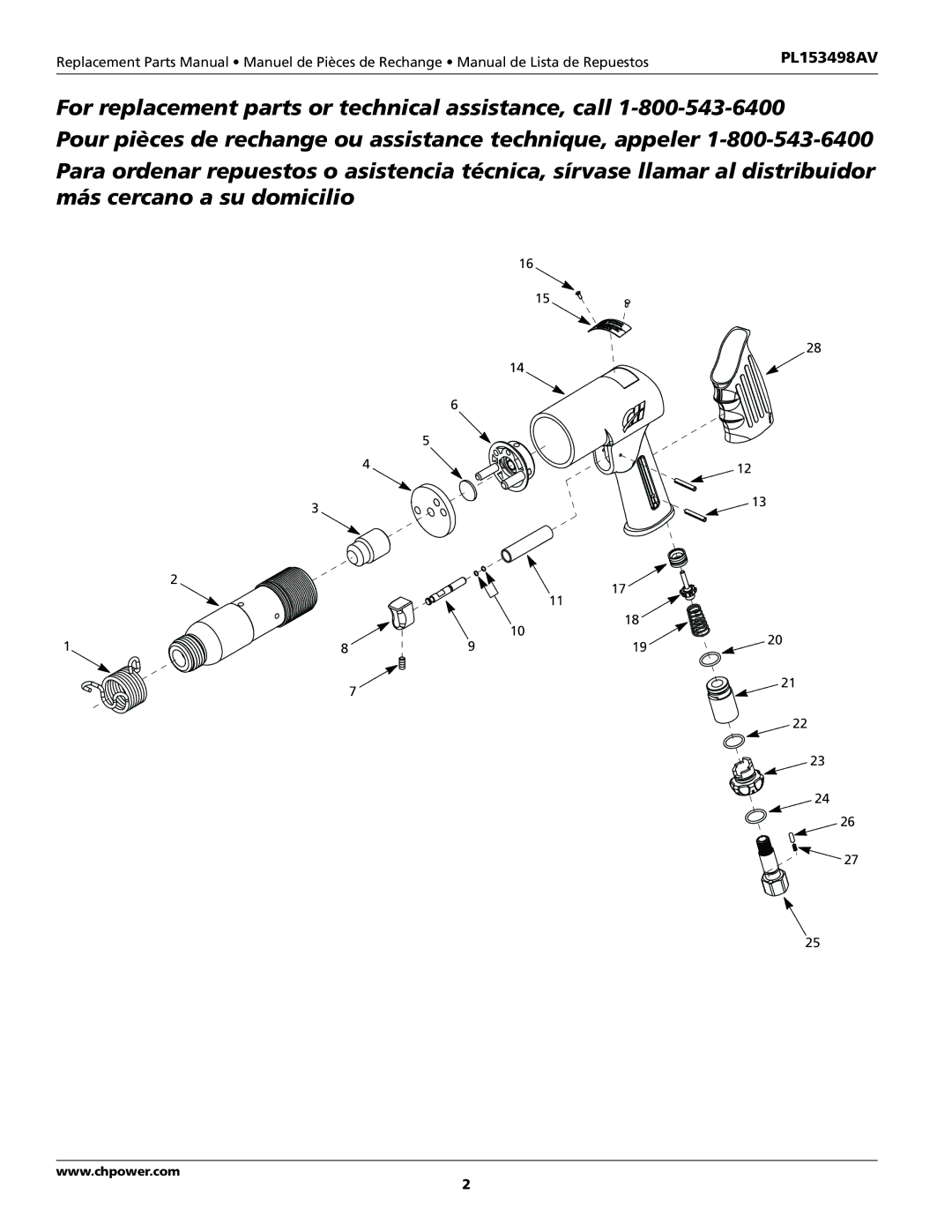 Campbell Hausfeld PL153498AV specifications 