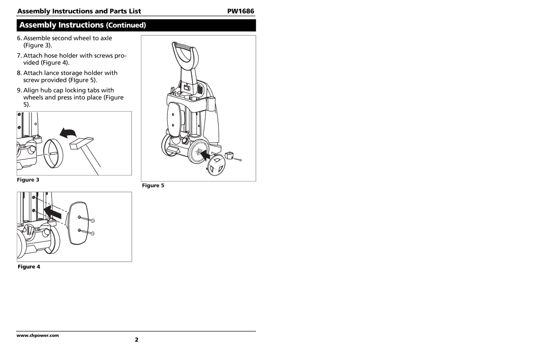 Campbell Hausfeld specifications Assembly Instructions and Parts List PW1686 