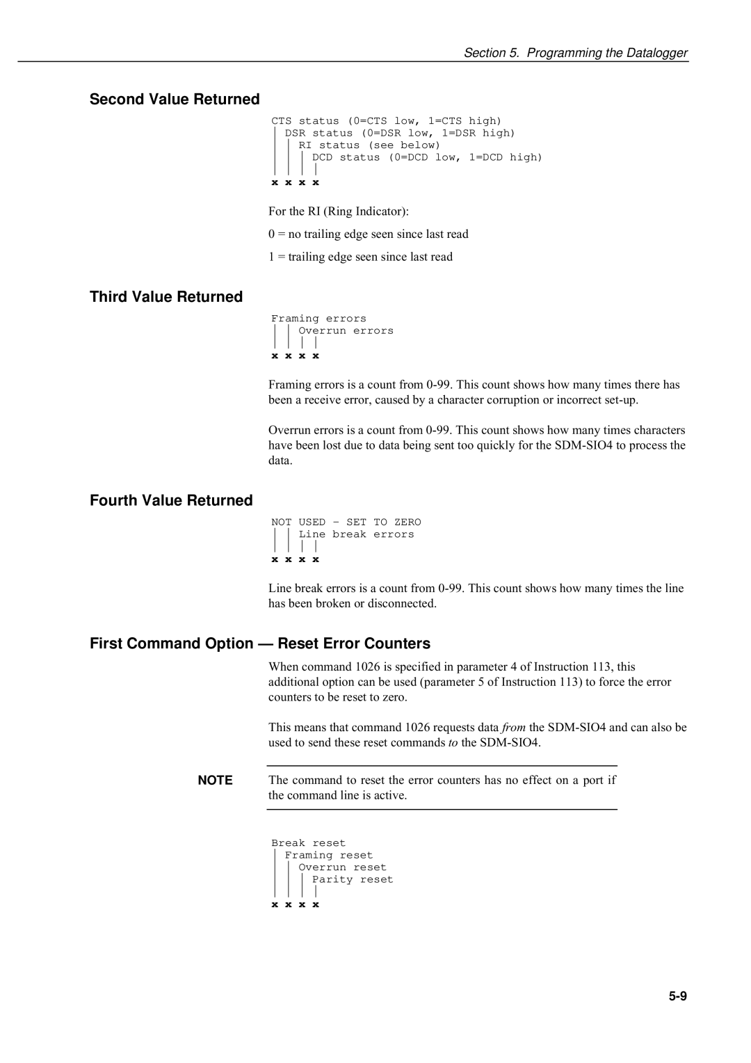 Campbell Hausfeld SDM-SIO4 manual Second Value Returned, Third Value Returned, Fourth Value Returned 