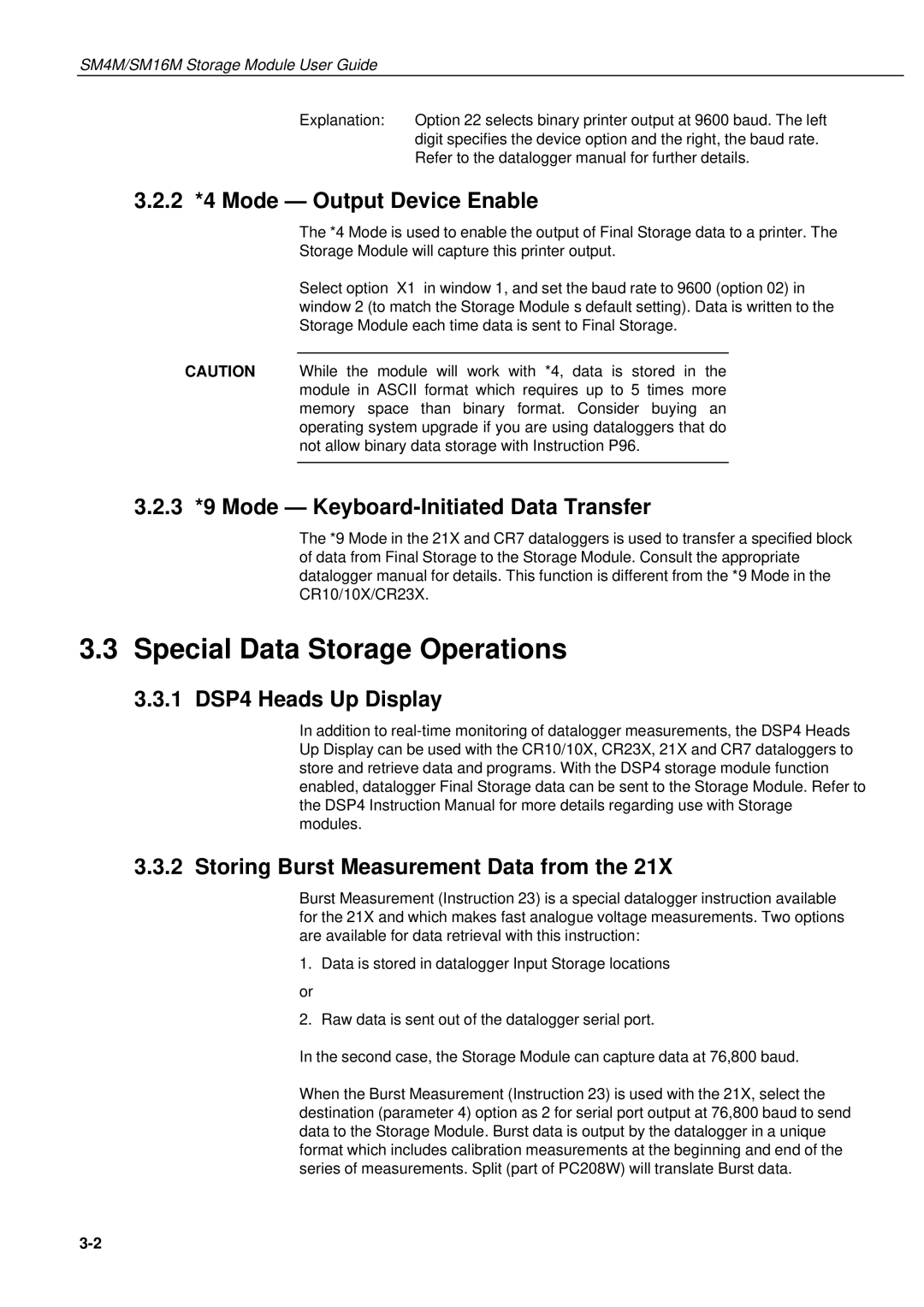 Campbell Hausfeld SM4M manual Special Data Storage Operations, Burst 