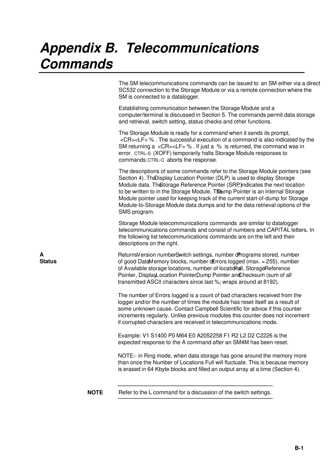 Campbell Hausfeld SM4M manual Appendix B. Telecommunications 