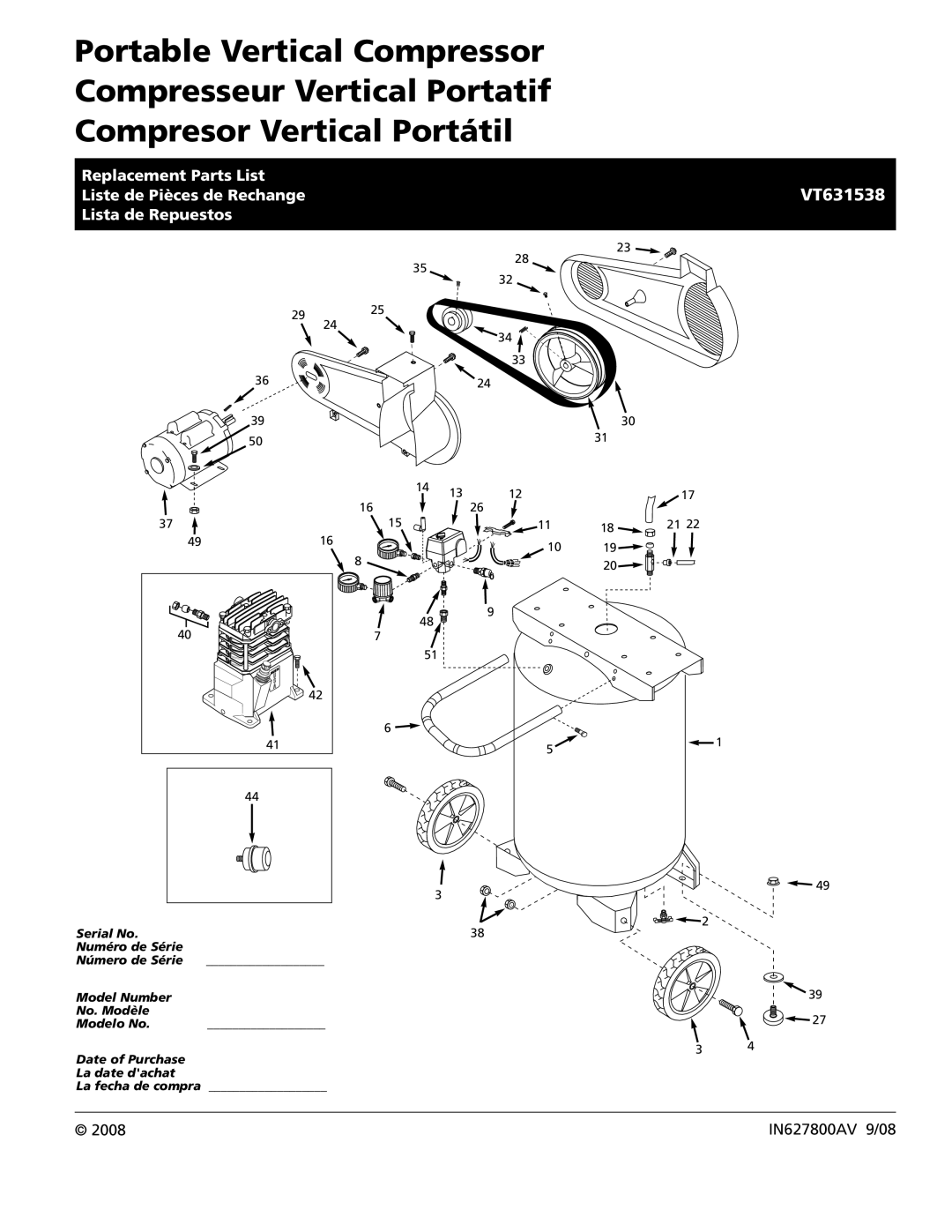 Campbell Hausfeld VT631538 manual 