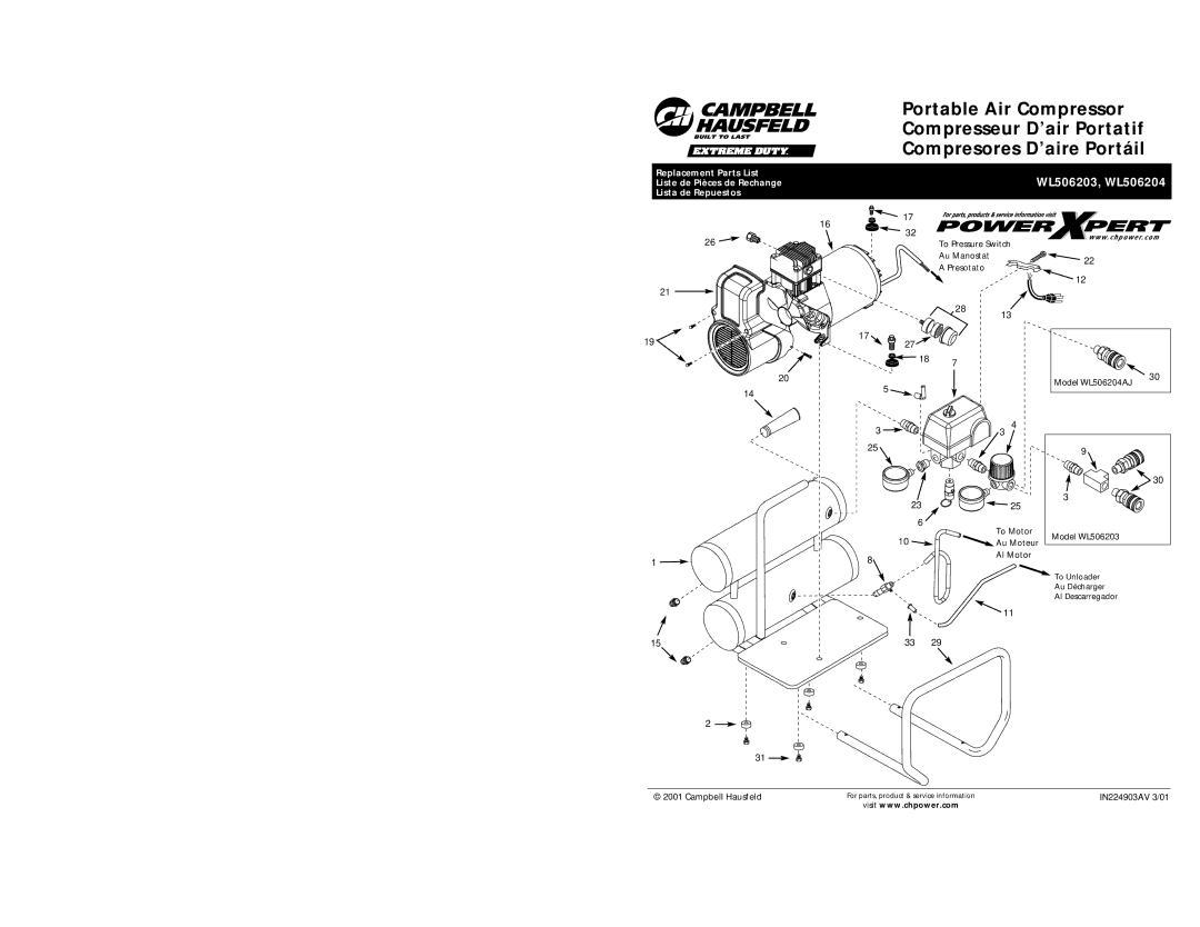 Campbell Hausfeld manual WL506203, WL506204 