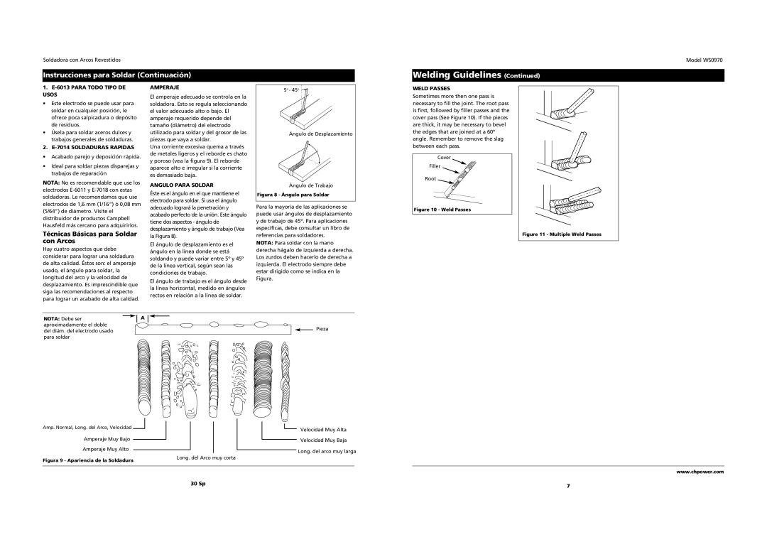 Campbell Hausfeld WS0970 operating instructions Técnicas Básicas para Soldar con Arcos 