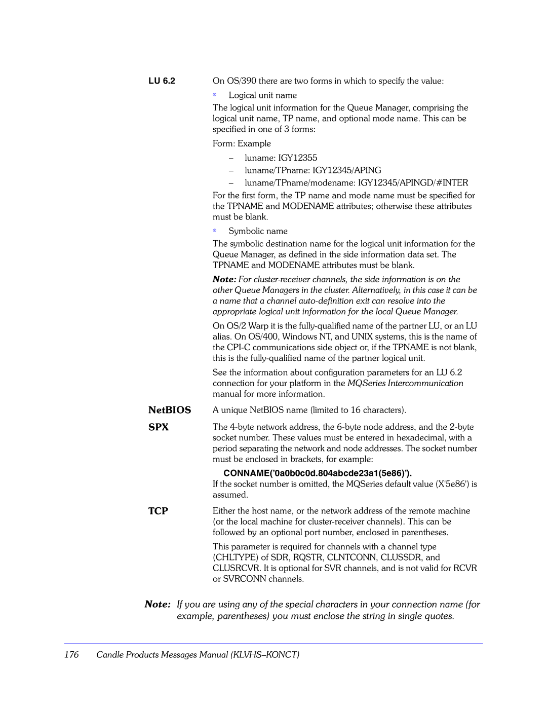 Candle GC32-9172-00 manual NetBIOS, Spx, Tcp 