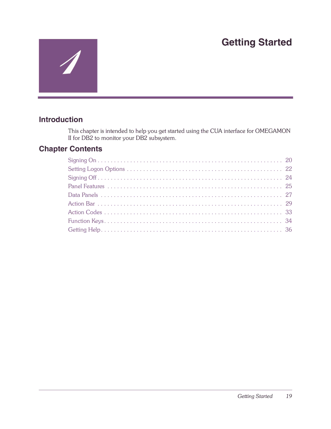 Candle-lite DB2 manual Introduction, Chapter Contents 