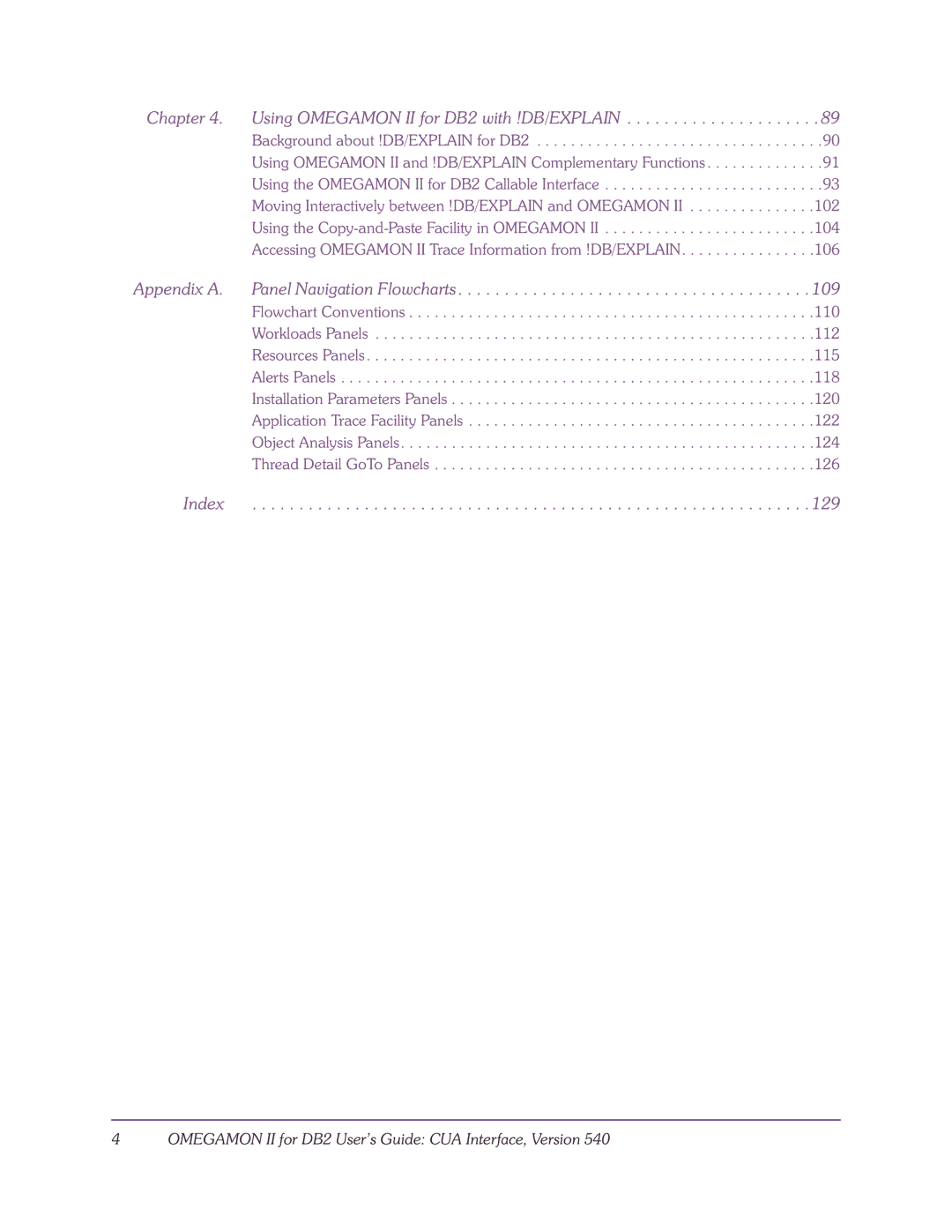 Candle-lite DB2 manual Index 129 