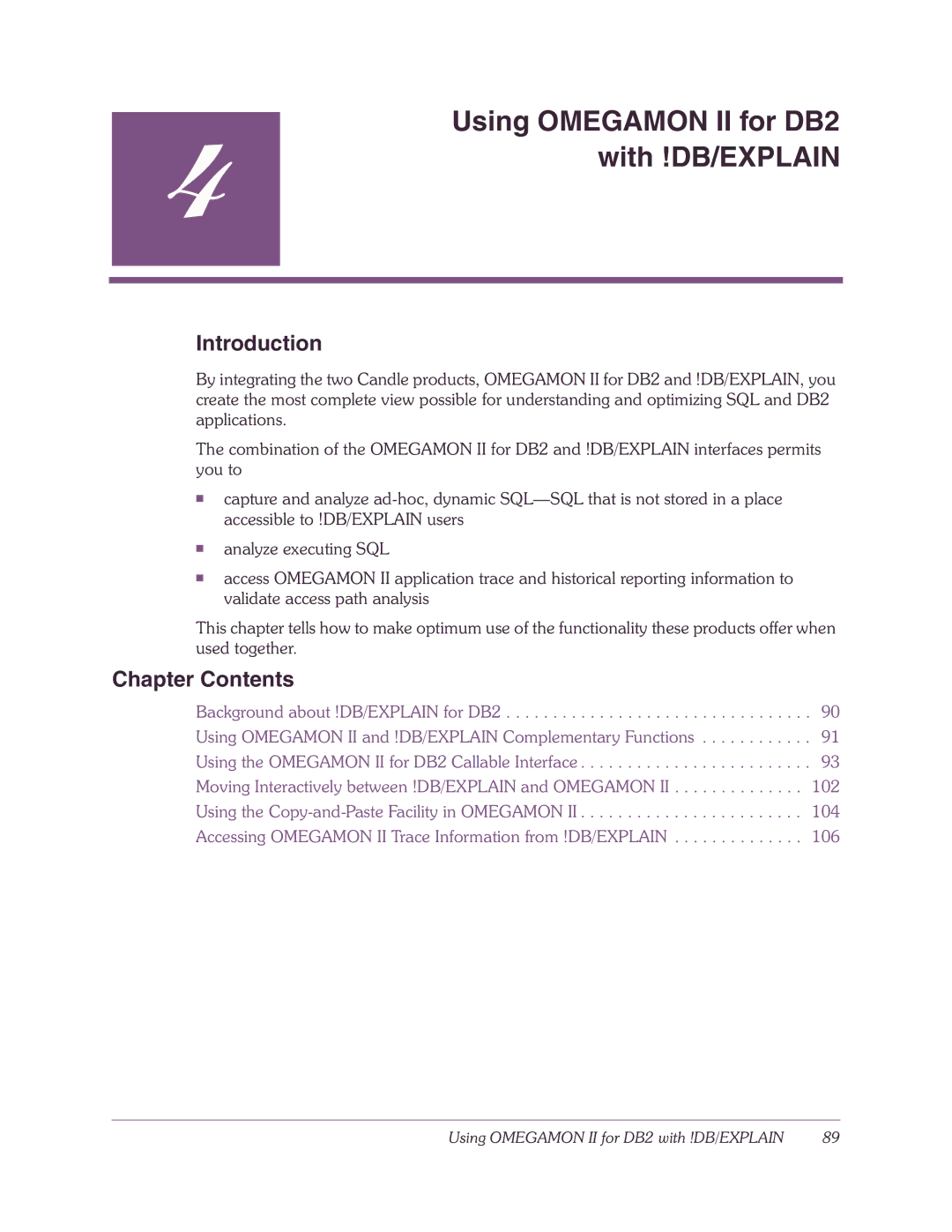 Candle-lite manual Using Omegamon II for DB2 