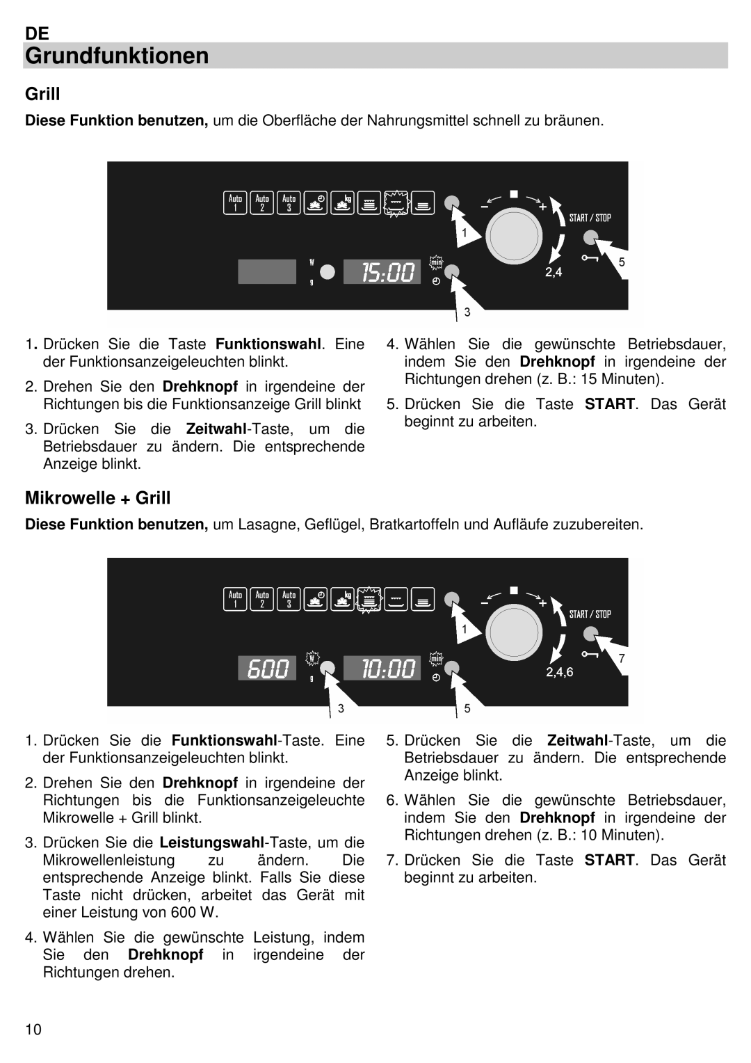 Candy MIC 305 X user manual Mikrowelle + Grill 