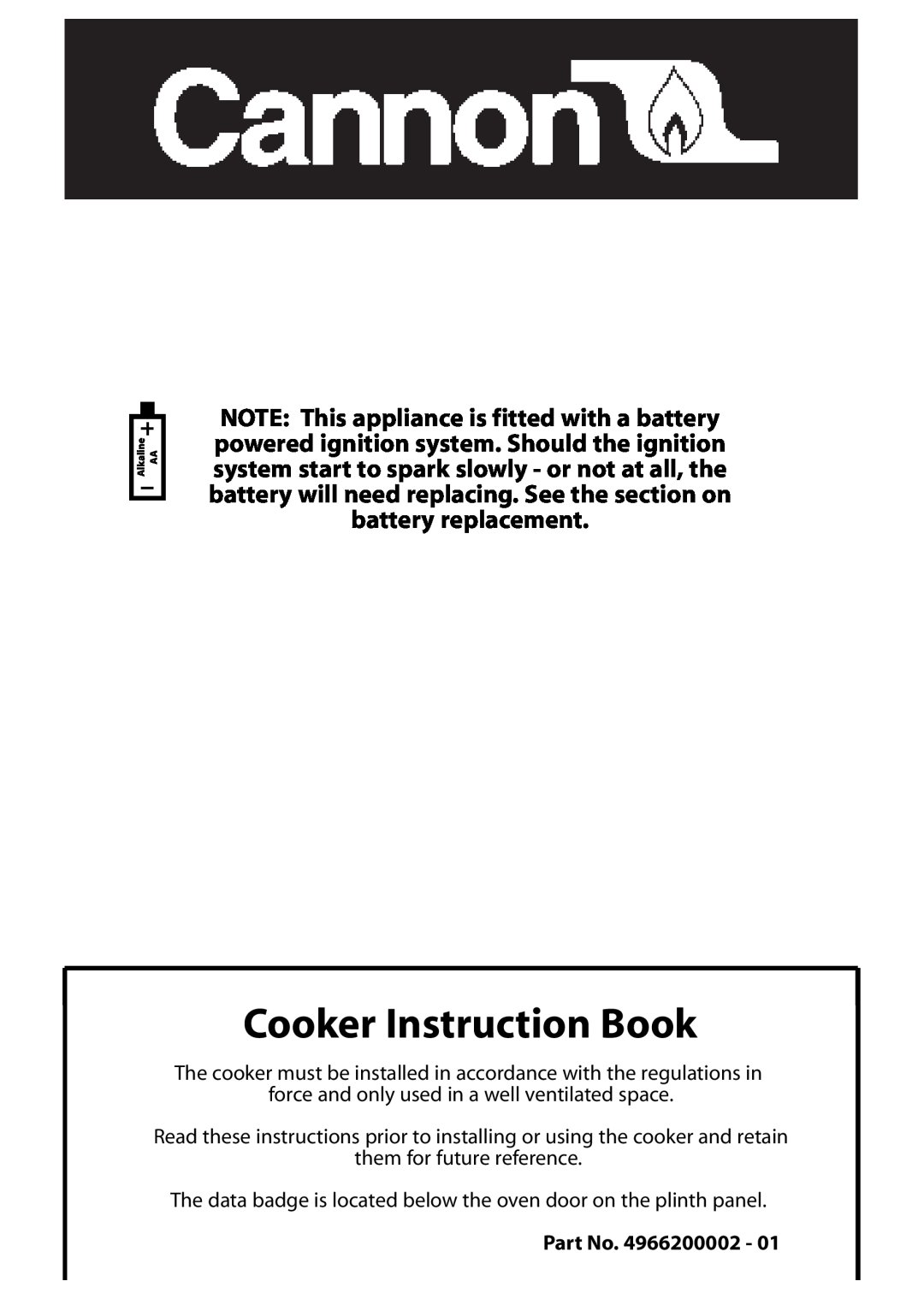 Cannon 10265G, 10269G Mk2, 10260G, 10258G, 10250G, 10255G, 10266G, 10256G, 10268G Mk2, 10251G manual Cooker Instruction Book 