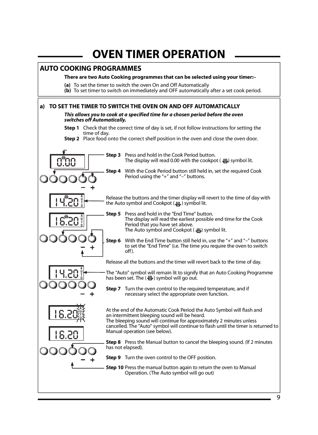 Cannon 10297G Mk2, 10295G, 10296G manual Auto Cooking Programmes 