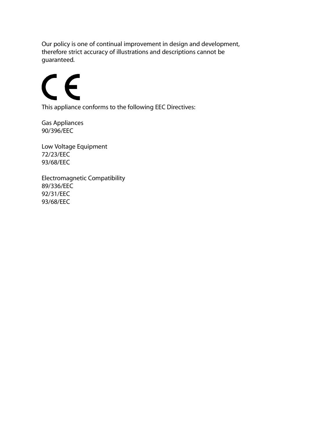 Cannon 10297G Mk2 manual This appliance conforms to the following EEC Directives, Low Voltage Equipment 72/23/EEC 93/68/EEC 