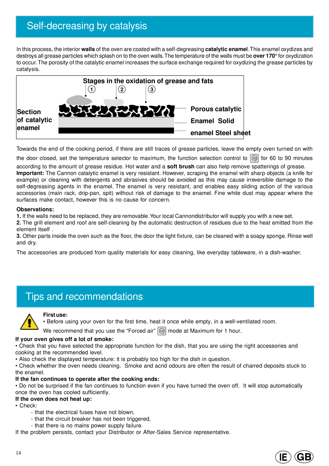 Cannon 10460G manual Self-decreasing by catalysis, Tips and recommendations 