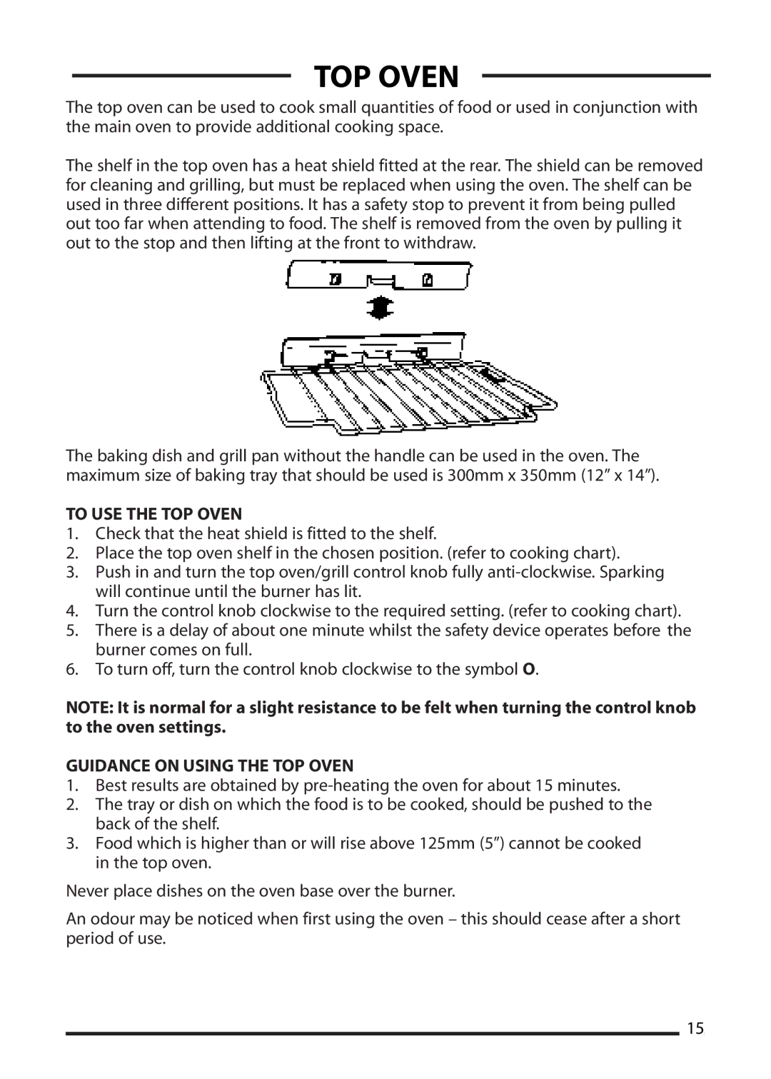 Cannon 10545G MK2, 10548G MK2, 10540G MK2 installation instructions To USE the TOP Oven, Guidance on Using the TOP Oven 