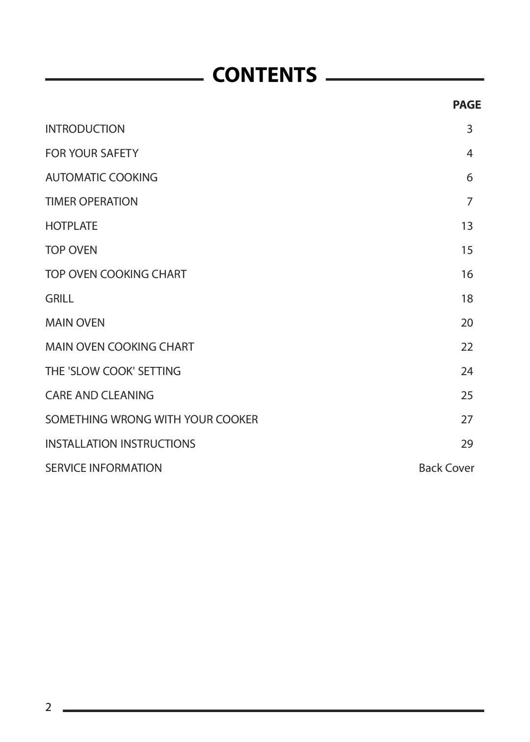 Cannon 10540G MK2, 10545G MK2, 10548G MK2 installation instructions Contents 