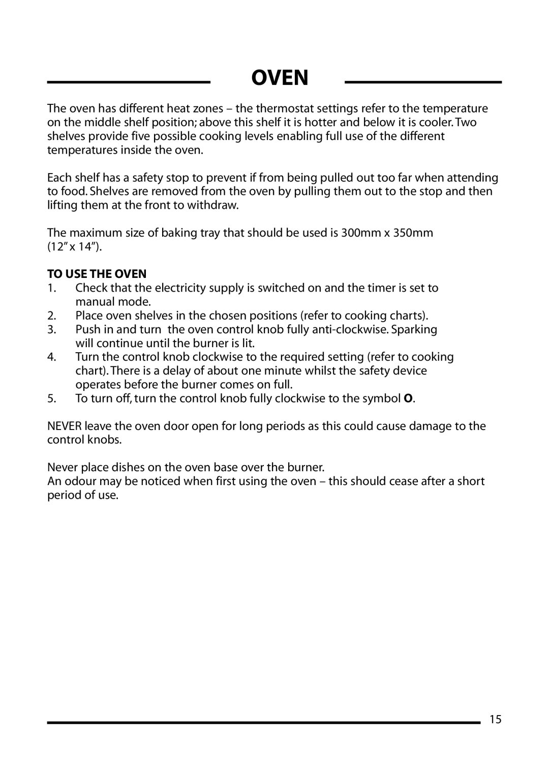 Cannon 10556G, 10555G, 10550G, 10552G installation instructions To USE the Oven 