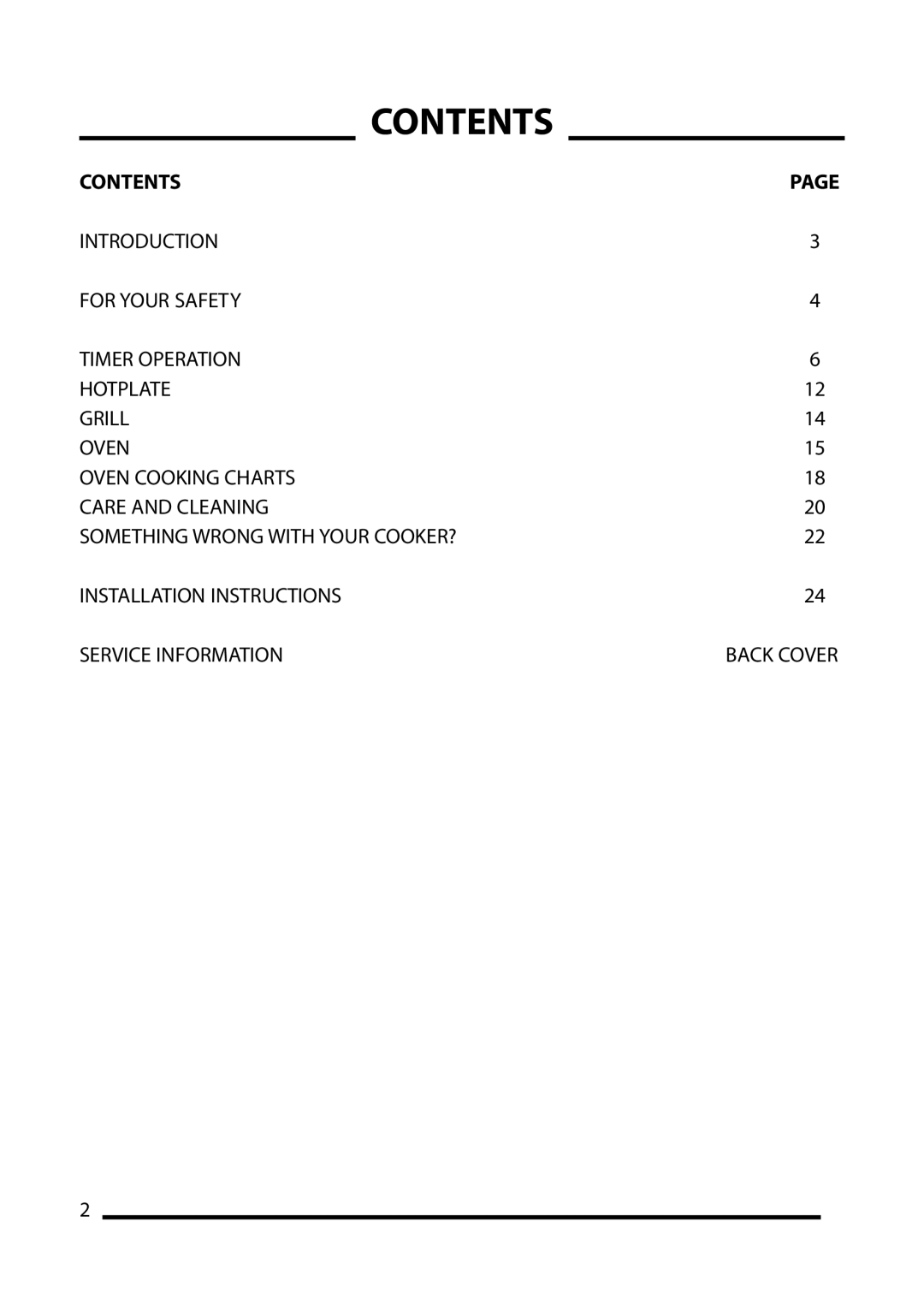 Cannon 10552G, 10555G, 10550G, 10556G installation instructions Contents 