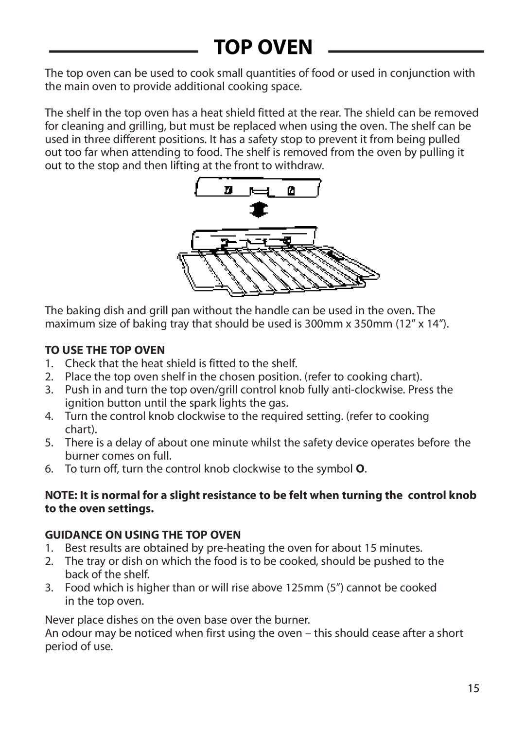 Cannon 10562G, 10566G, 10565G, 10560G installation instructions To USE the TOP Oven, Guidance on Using the TOP Oven 