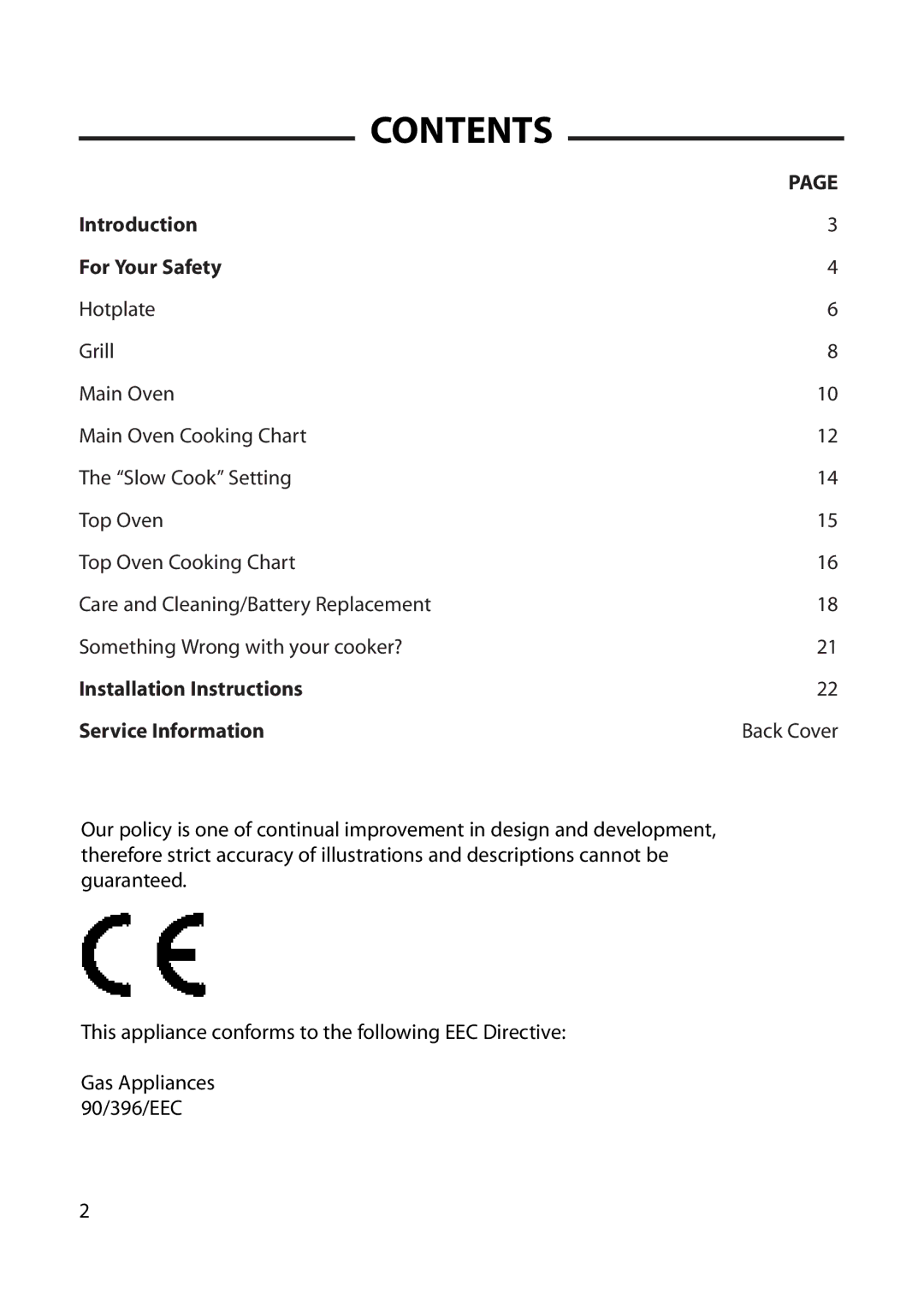 Cannon 10560G, 10566G, 10565G, 10562G installation instructions Contents 