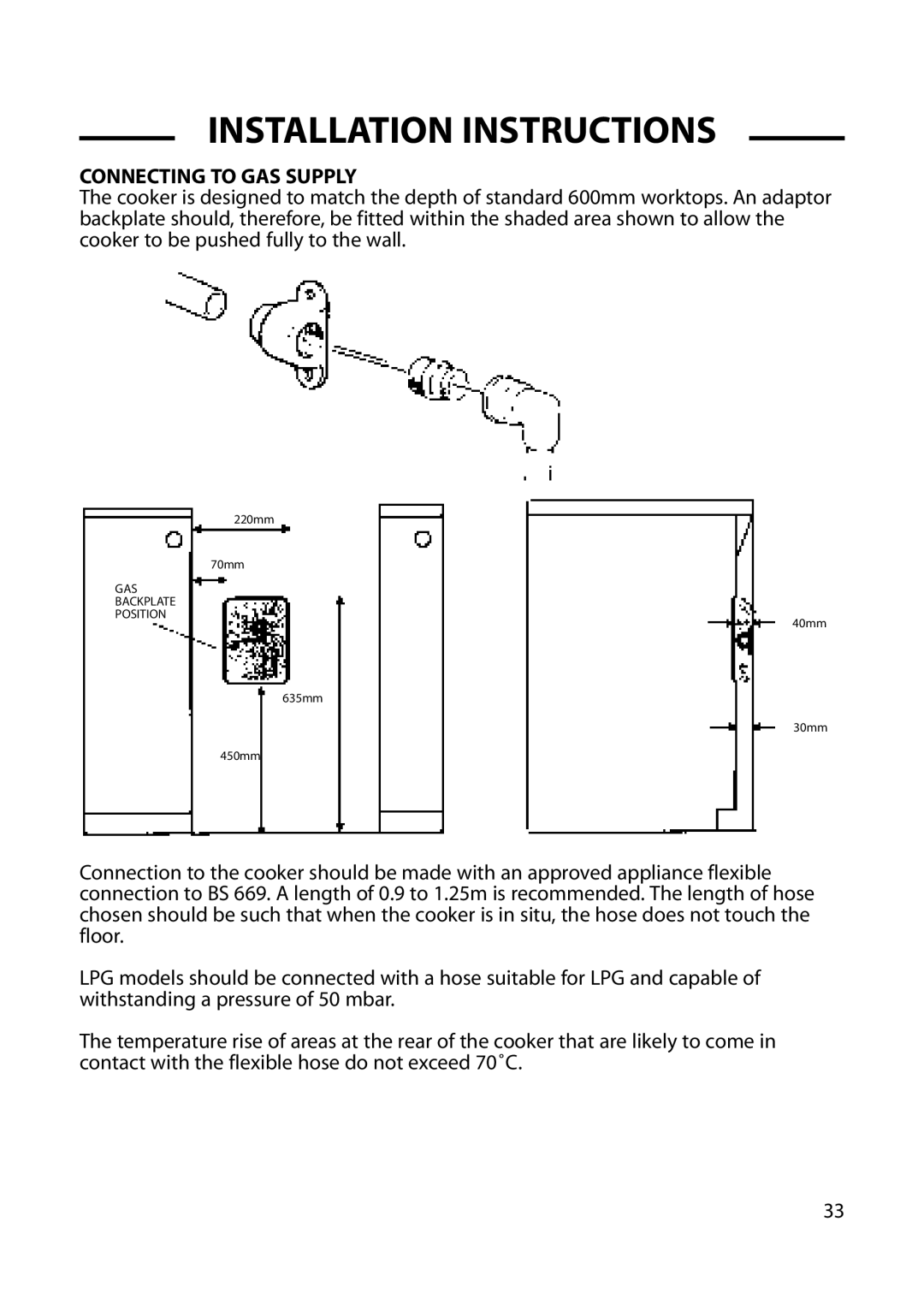 Cannon 10579G, 10573G, 10574G, 10578G, 10572G, 10576G, 10575G installation instructions Connecting to GAS Supply 