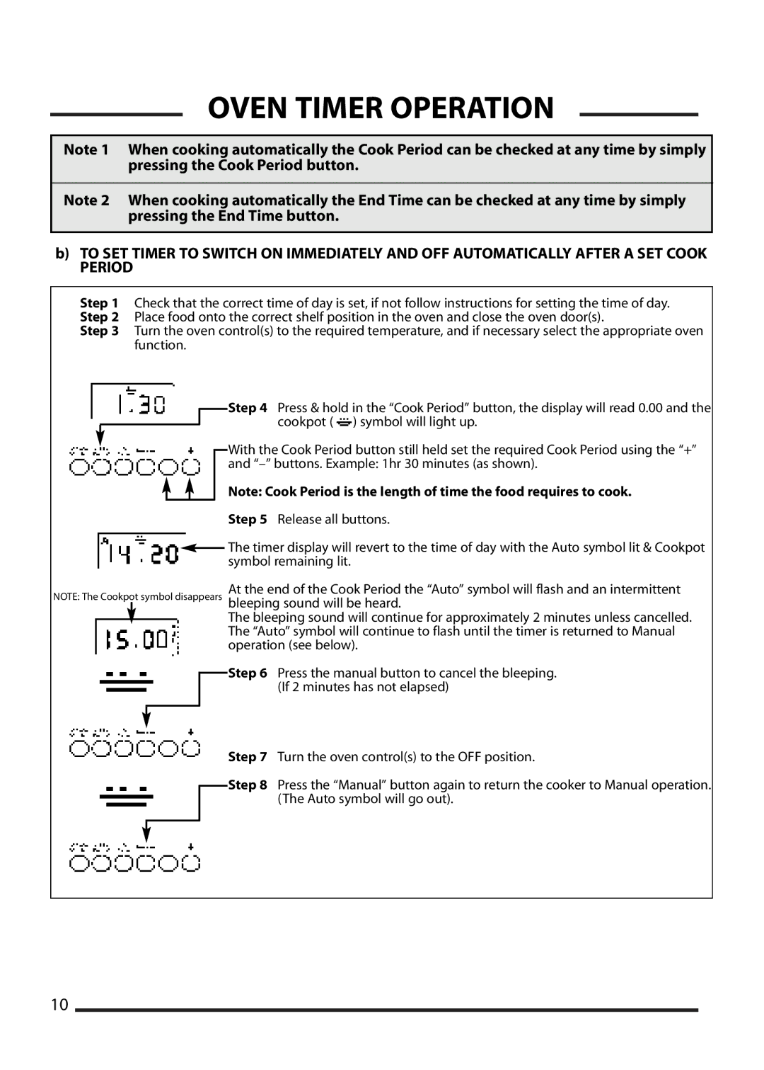 Cannon 10595G, 10593G, 10592G, 10598G installation instructions Oven Timer Operation 