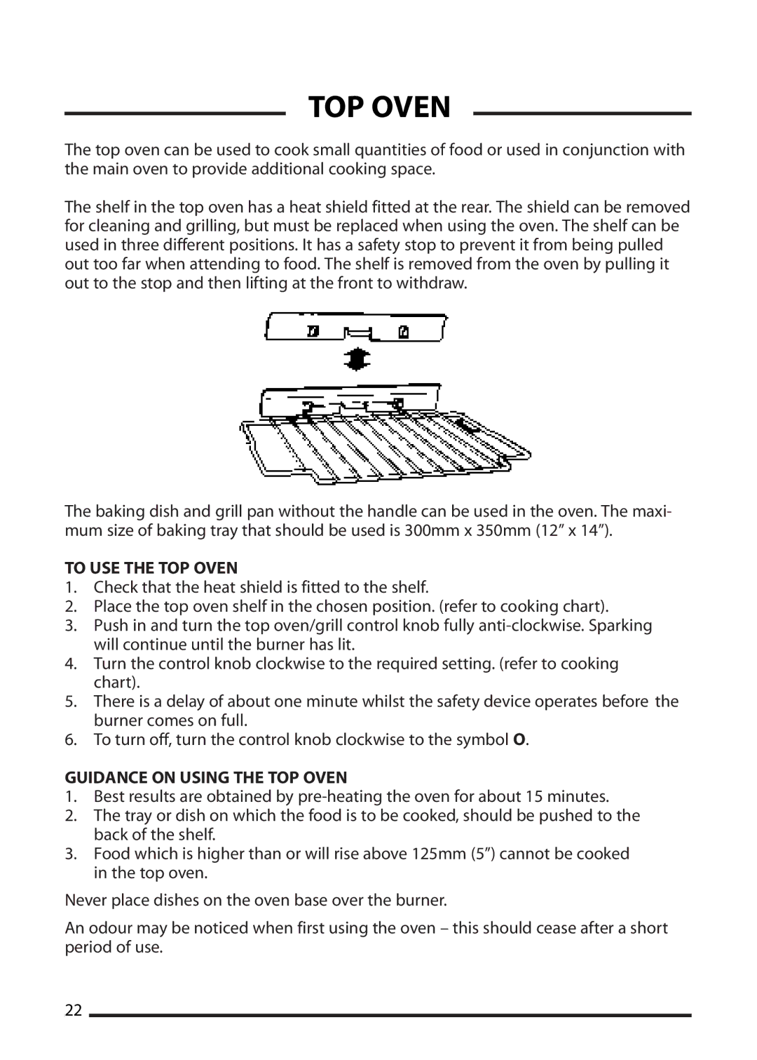 Cannon 10595G, 10593G, 10592G, 10598G installation instructions To USE the TOP Oven, Guidance on Using the TOP Oven 