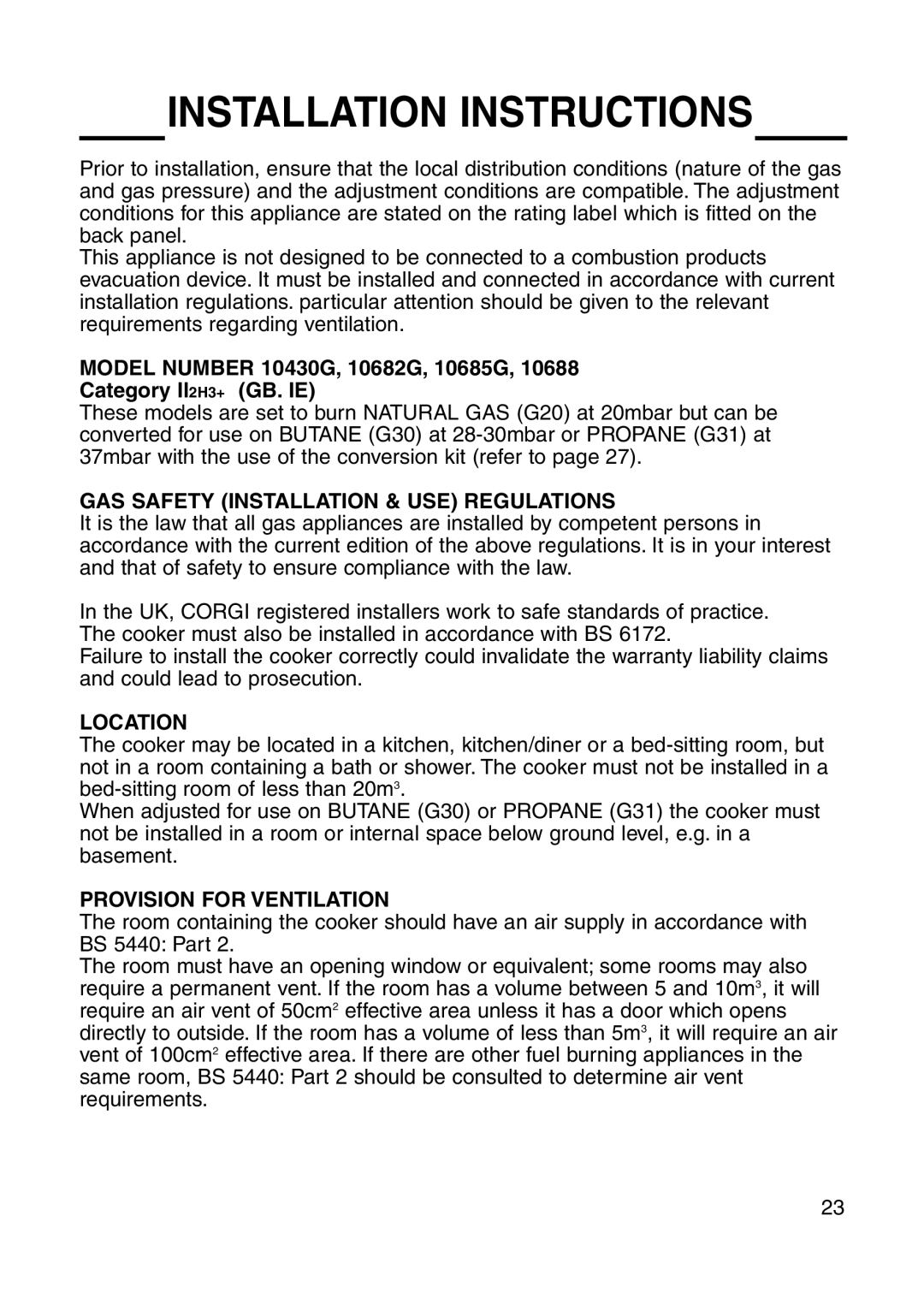 Cannon 10688 installation instructions Installation Instructions 