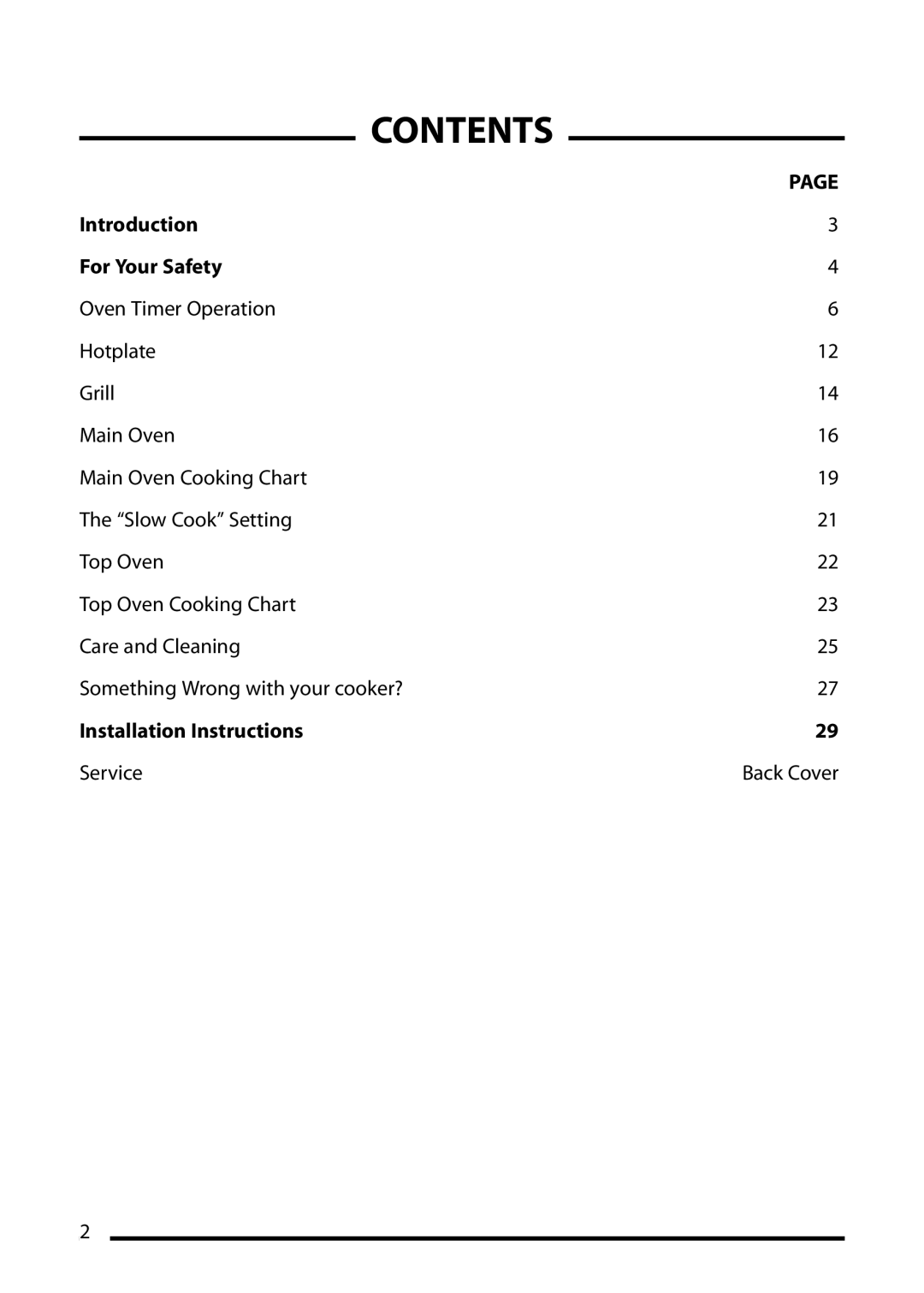 Cannon 10695G, 10698G, 10692G installation instructions Contents 