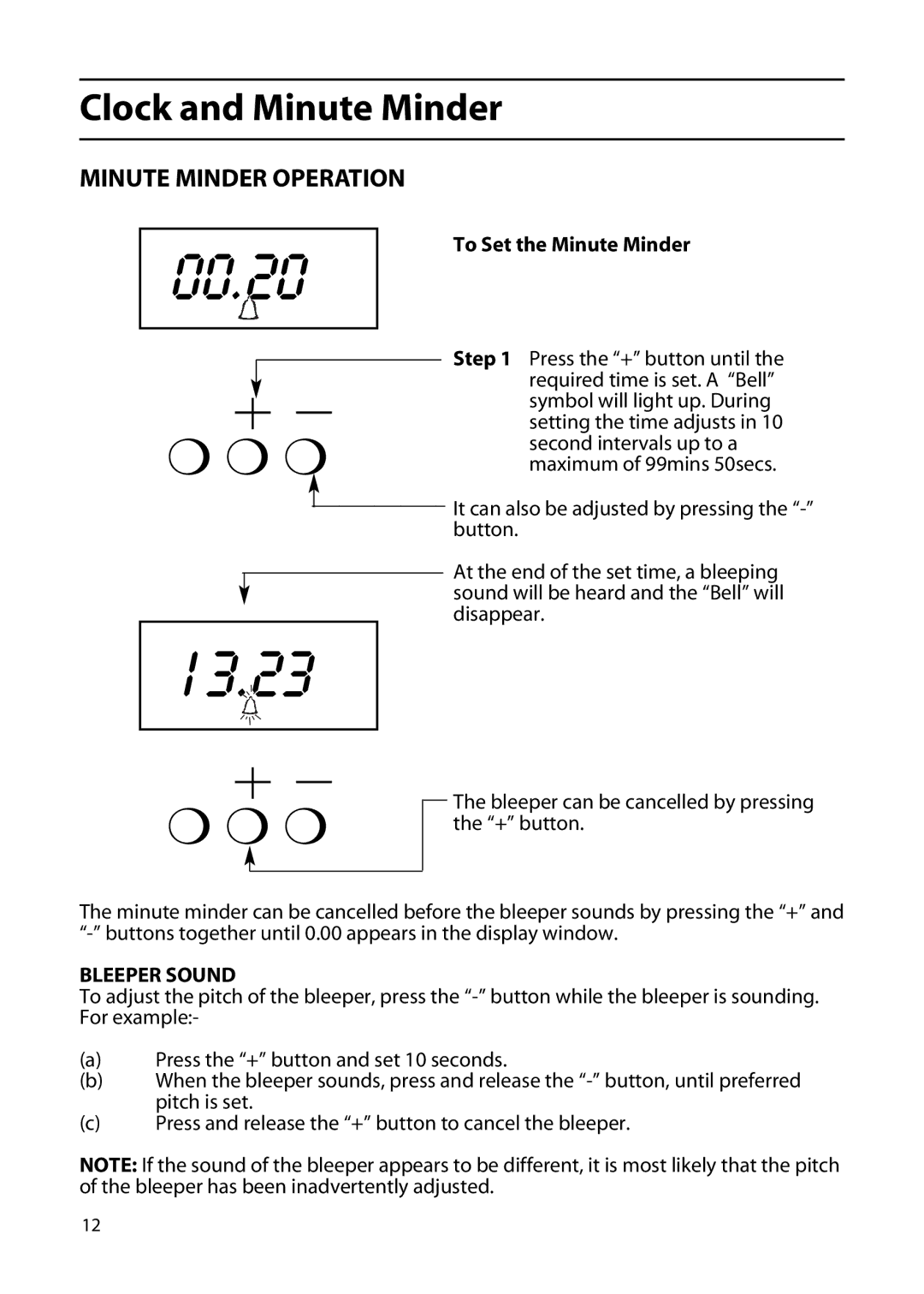 Cannon 195049764.00, 20718, 20715 manual 00.20 13.23, To Set the Minute Minder 