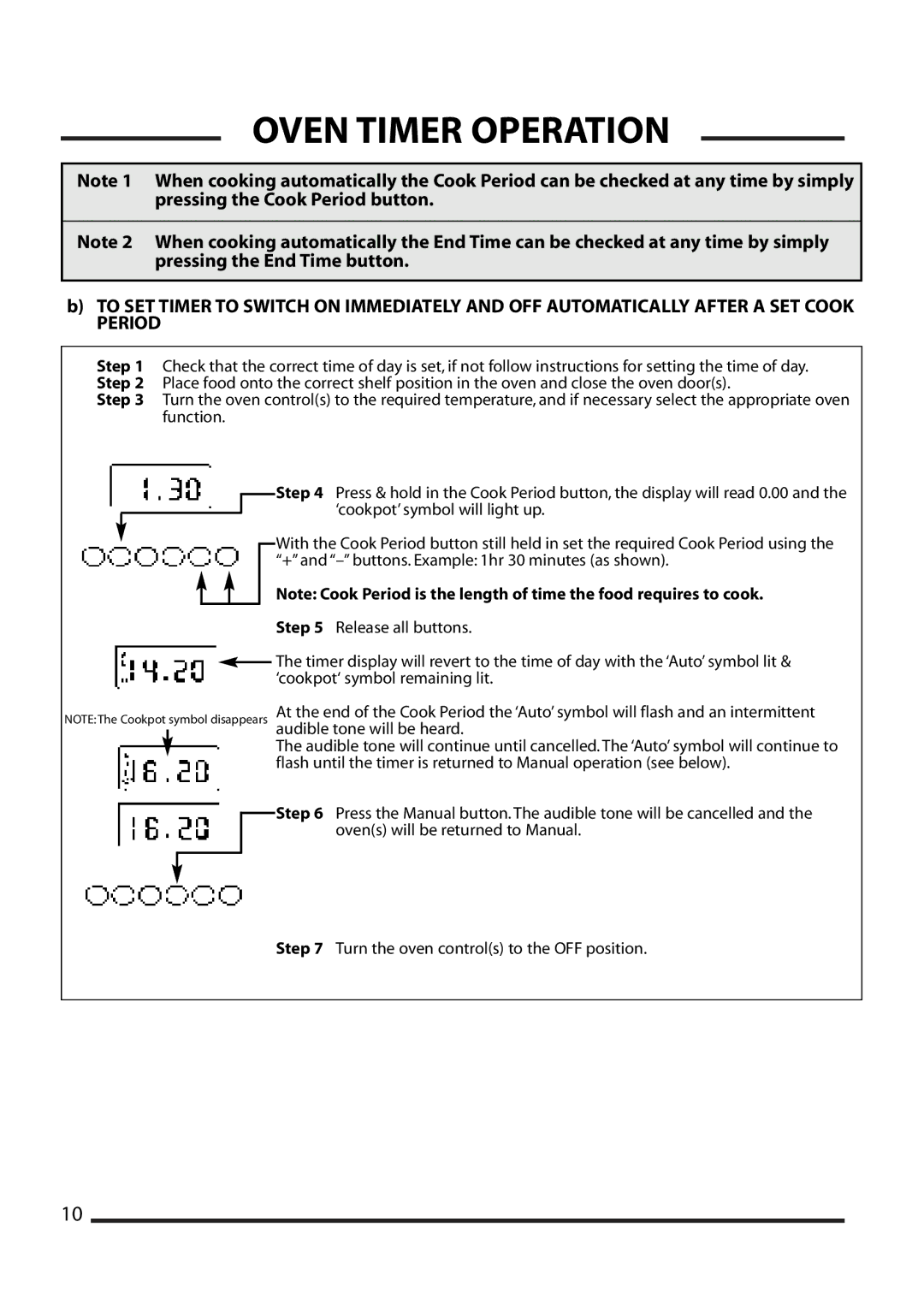 Cannon 4466200024-01 installation instructions Oven Timer Operation 