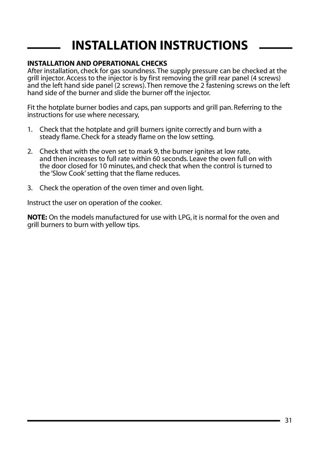 Cannon 4466200024-01 installation instructions Installation Instructions, Installation and Operational Checks 