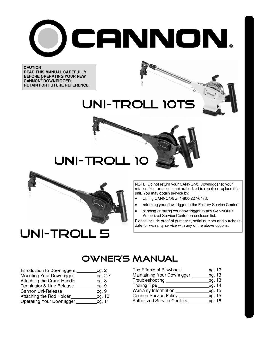 Cannon 10TS, 5 owner manual Uni-troll 10ts 