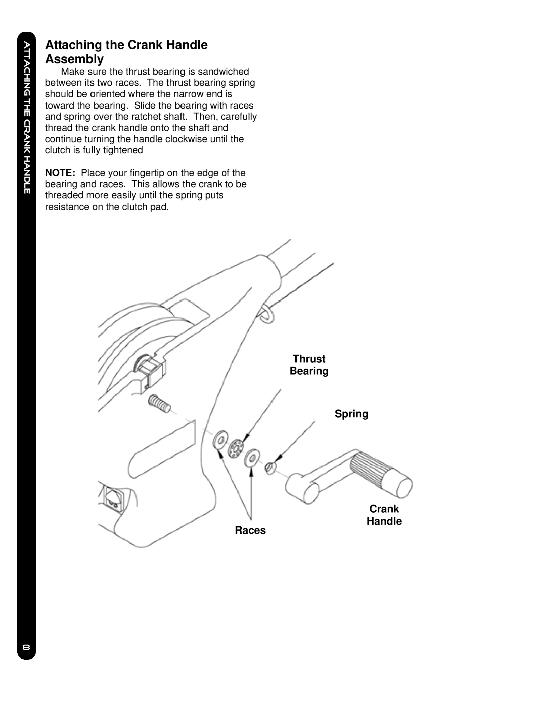 Cannon 5, 10TS owner manual Attaching the Crank Handle Assembly 