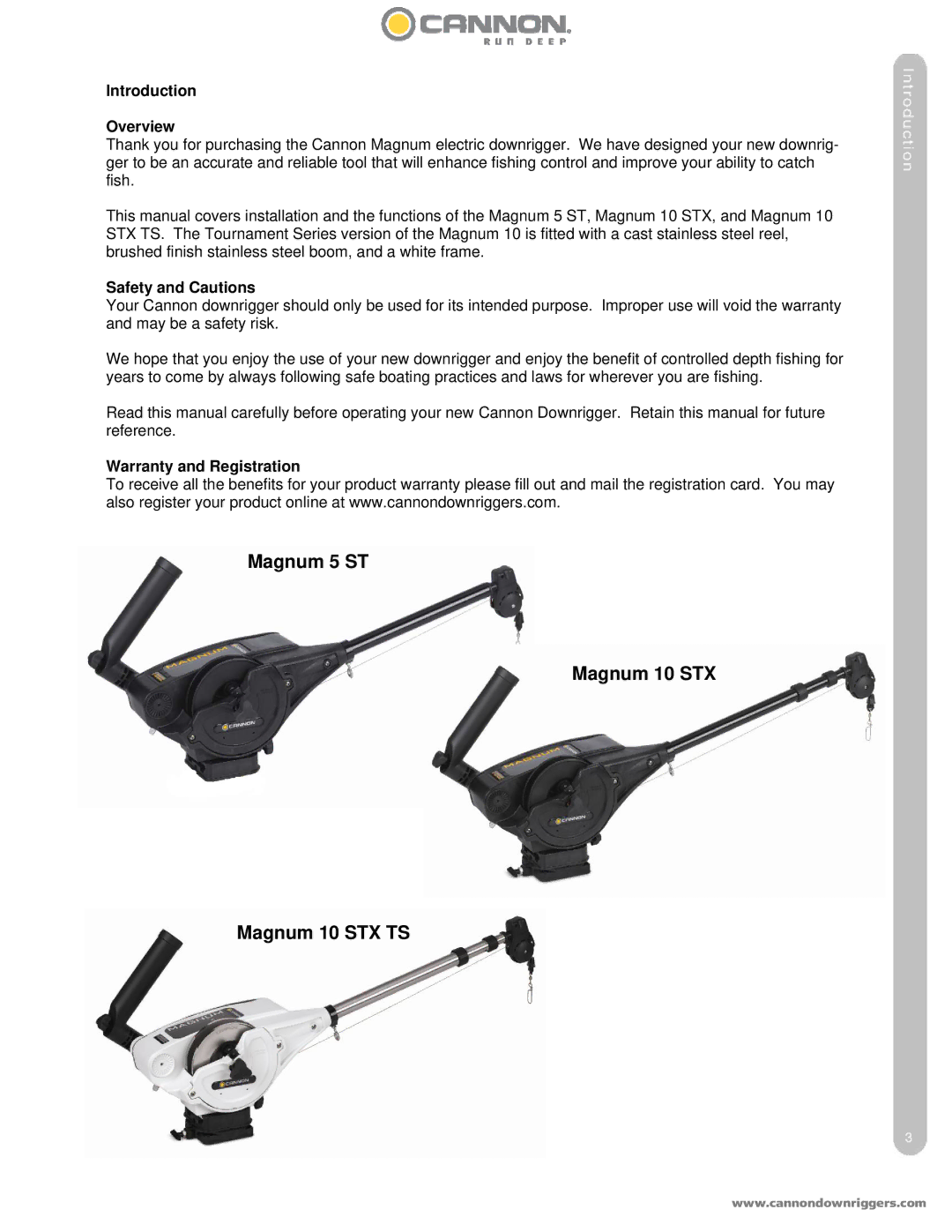 Cannon 5 ST, 10 STX TS owner manual Introduction Overview, Safety and Cautions, Warranty and Registration 