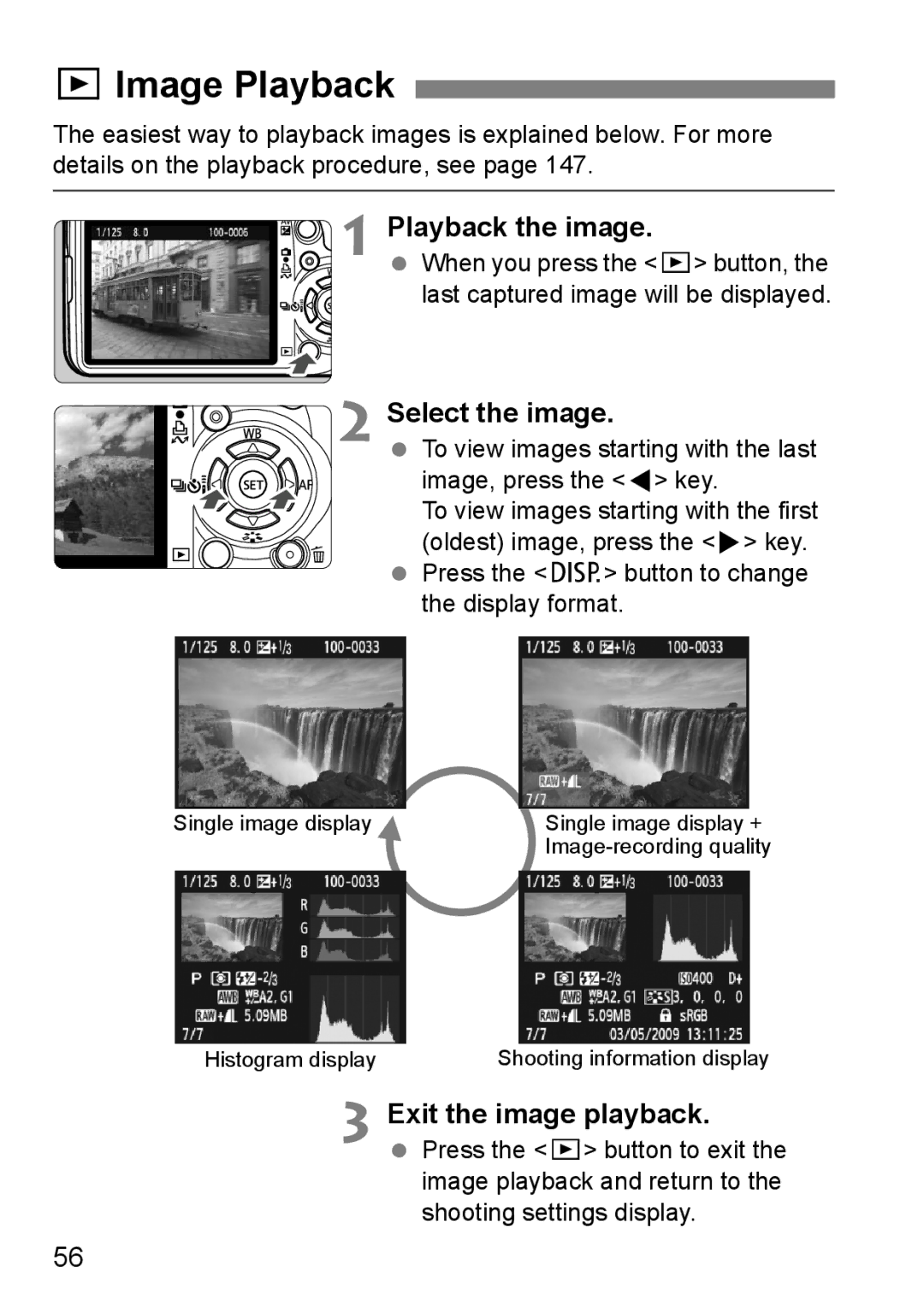 Cannon 500D instruction manual XImage Playback, Playback the image, Select the image 