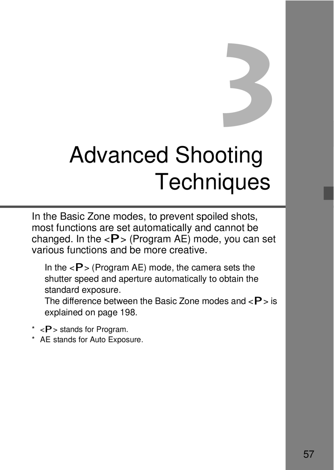 Cannon 500D instruction manual Advanced Shooting Techniques 