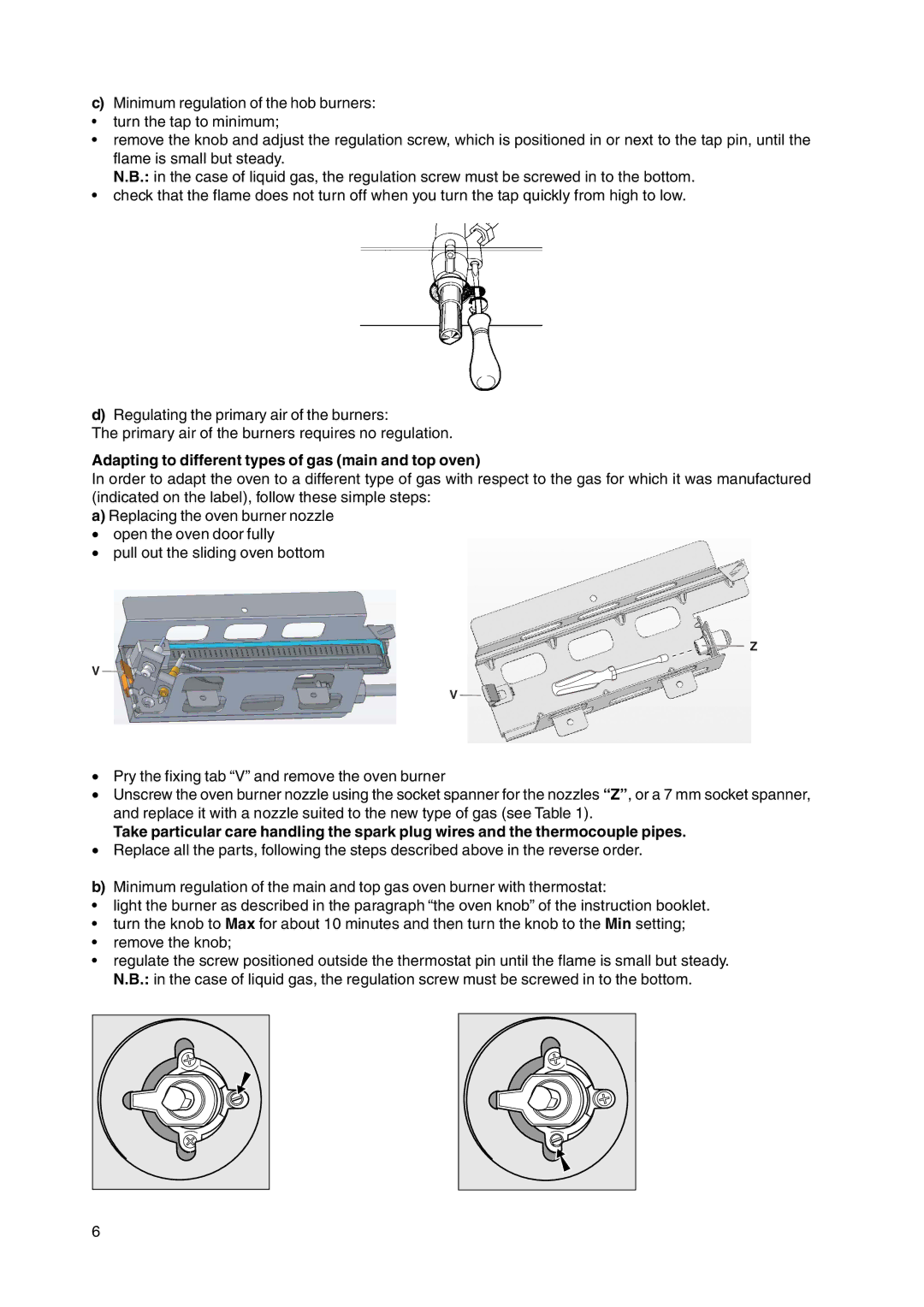 Cannon C50GCK, C50GCS, C50GCIS, C50GCX, C50LCIS, C50GCW manual Adapting to different types of gas main and top oven 