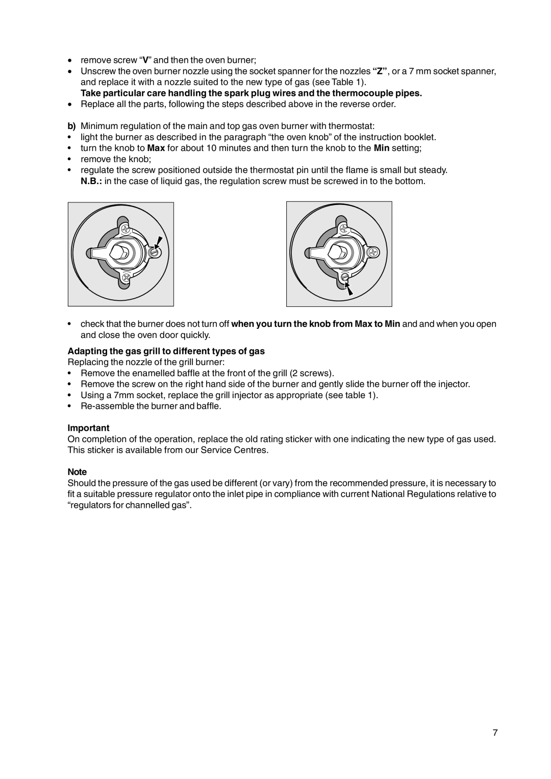 Cannon C50GKS, C50GKW, C50GKX, C50GKB manual Adapting the gas grill to different types of gas 