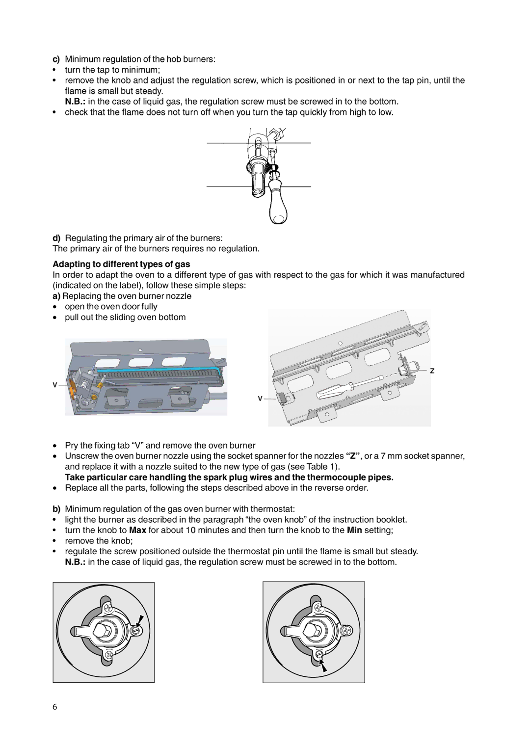 Cannon C50GCIK, C50LCIW, C50GLK, C50GLS, C50GLB, C50GLX, C50GCIW, C50GLW, C50LCIK manual Adapting to different types of gas 