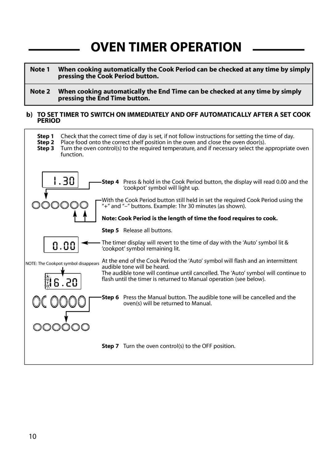 Cannon C60DH installation instructions Oven Timer Operation 