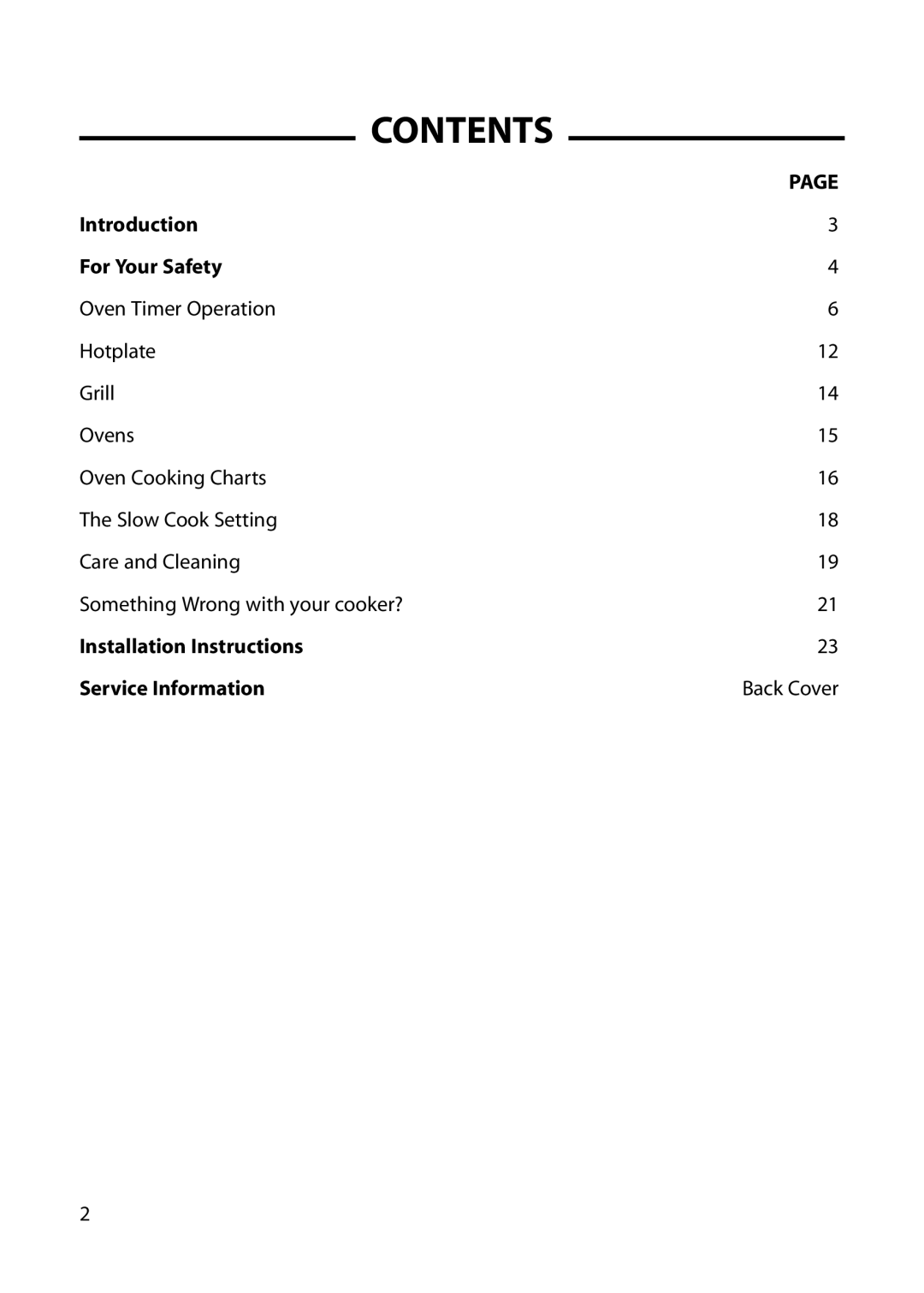 Cannon C60DH installation instructions Contents 