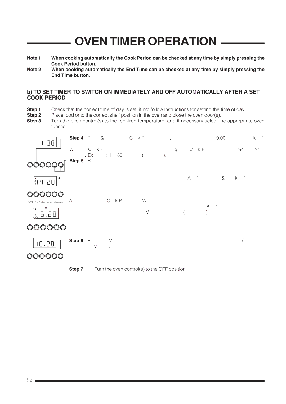 Cannon C60GCIS installation instructions Oven Timer Operation 