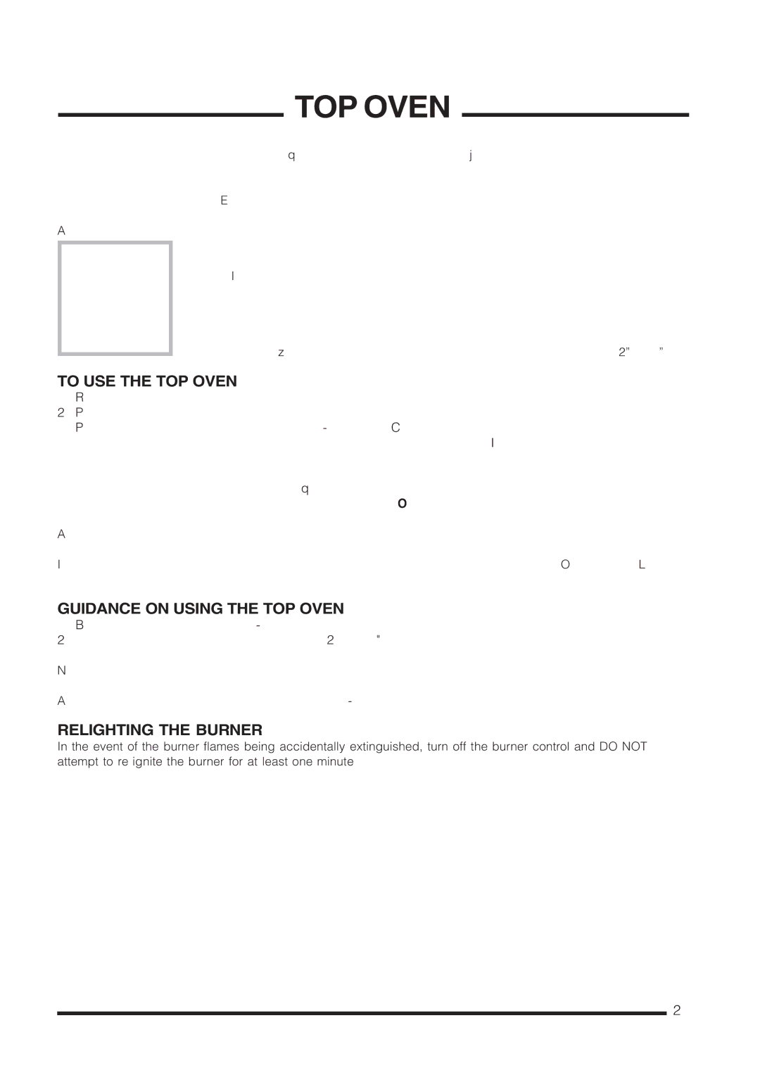 Cannon C60GCIS installation instructions To USE the TOP Oven, Guidance on Using the TOP Oven, Relighting the Burner 