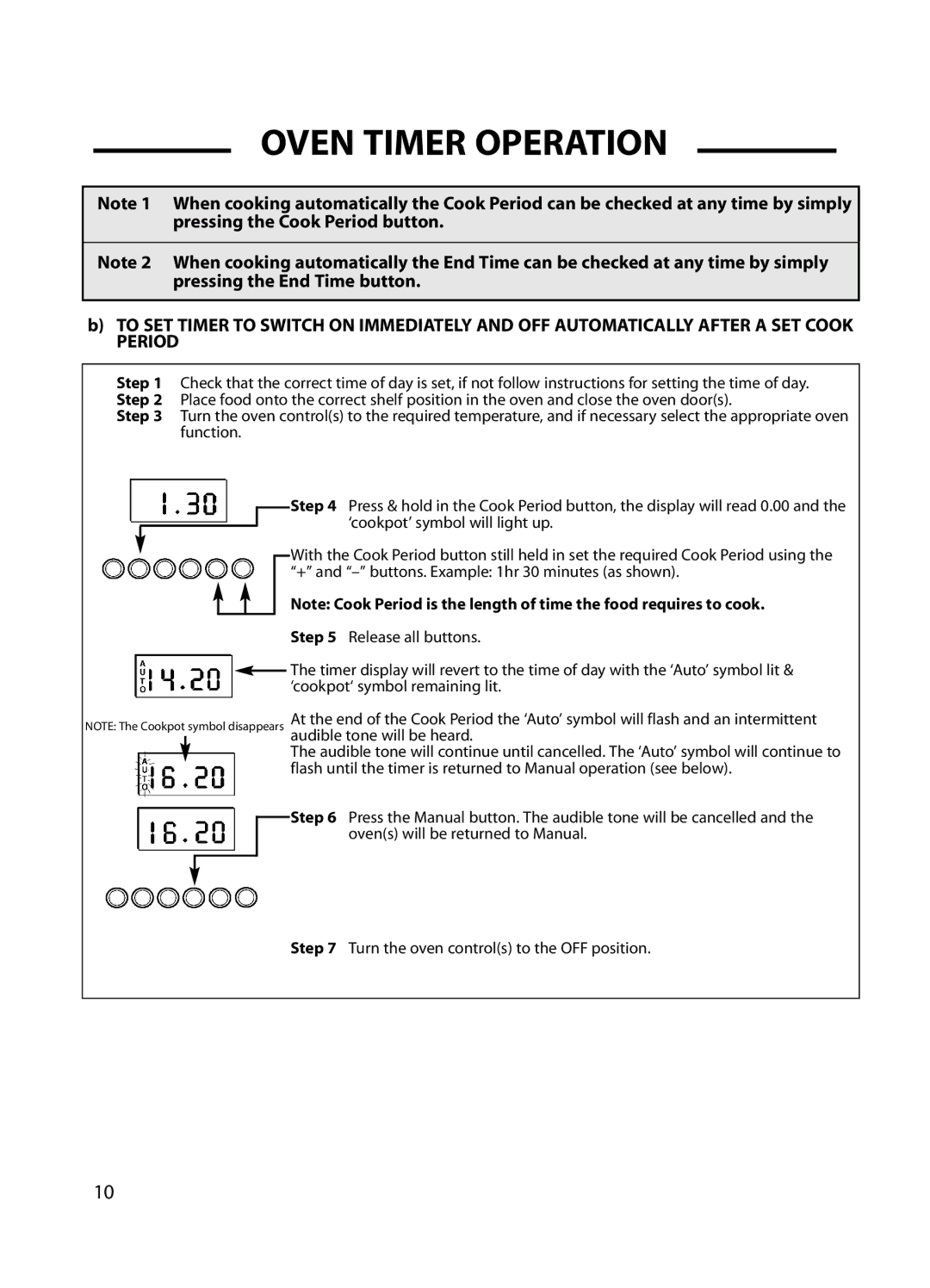 Cannon C60GP installation instructions Oven Timer Operation 