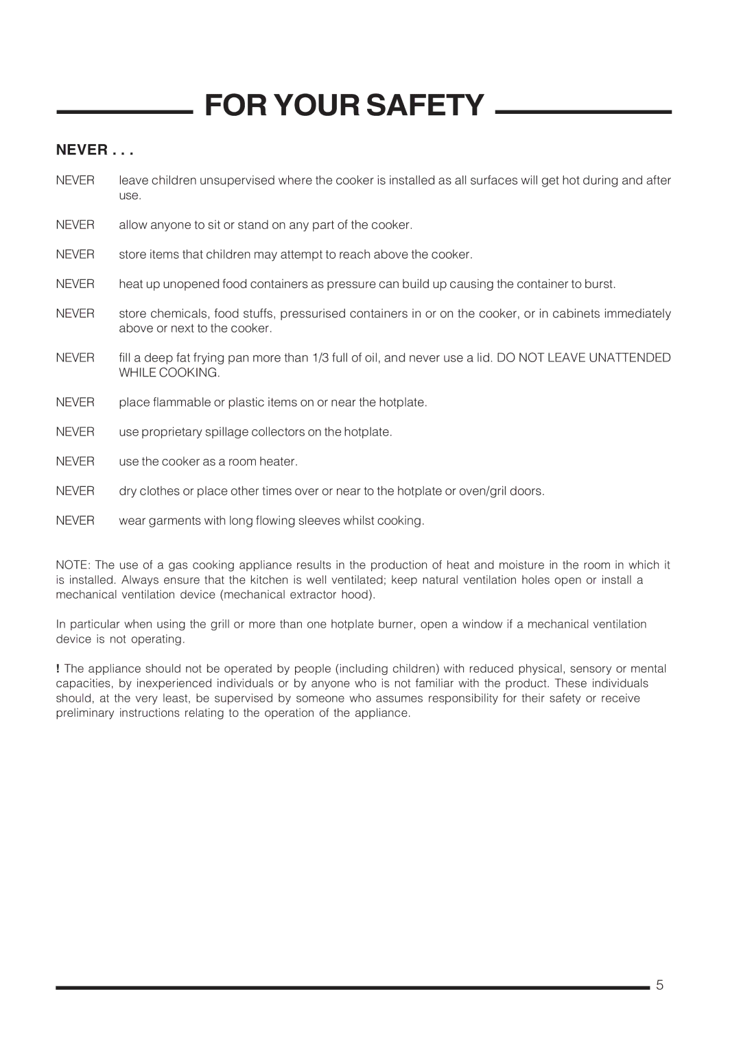 Cannon C60GCIK, C60LCIW, C60LCIS, CARRICK, C60LCIK, C60GCIS, C60GCIW installation instructions Never 