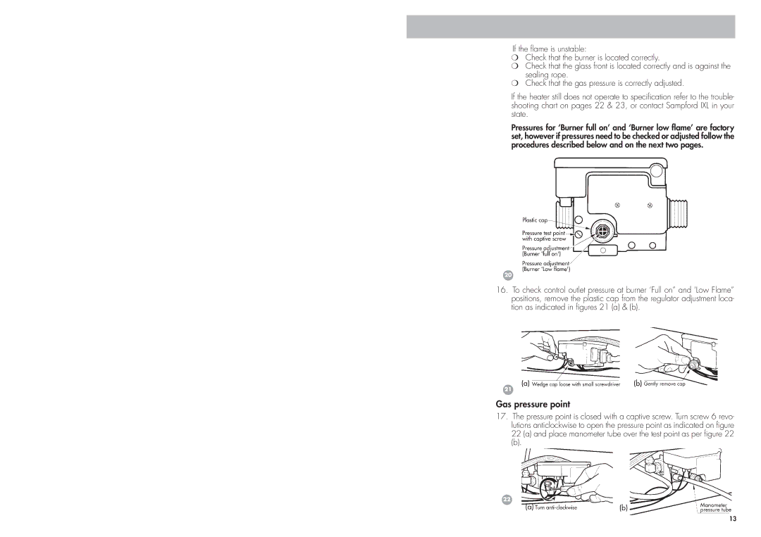 Cannon CANTFS-03-NG, CANTFS-03-LP installation instructions Gas pressure point 