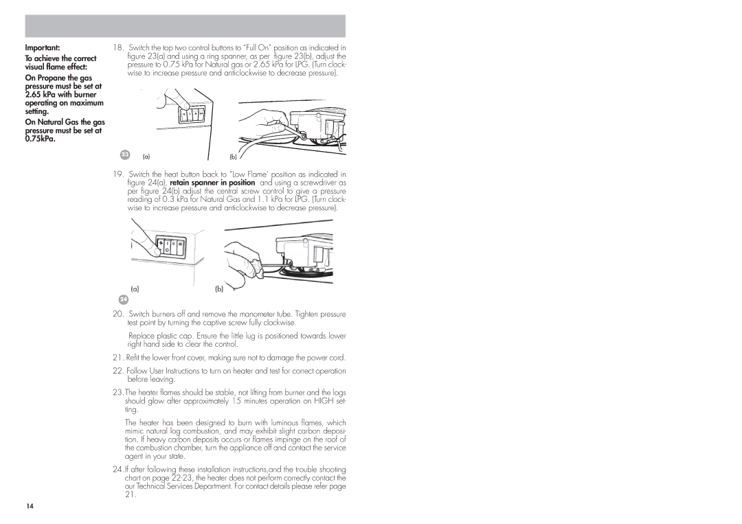 Cannon CANTFS-03-LP, CANTFS-03-NG installation instructions 